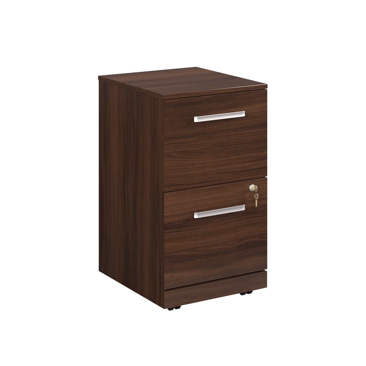 Brown Mobile File Cabinet - 1-2 Drawer Office Storage for Home Office