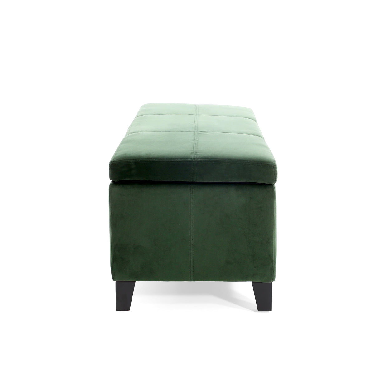 Forest Green Storage Bench with Hidden Ottoman Storage for Living Room