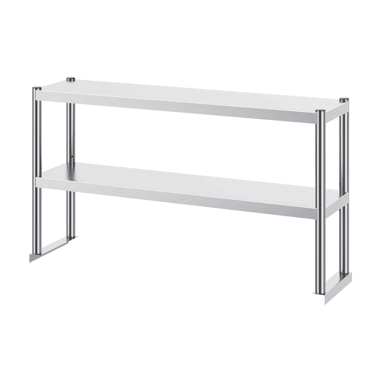 Double Overshelf, Double Tier Stainless Steel Overshelf, 12 x 72 Inch Double Deck Overshelf, Height Adjustable Overshelf Prep Work Table for Kitchen, Restaurant and Workshop
