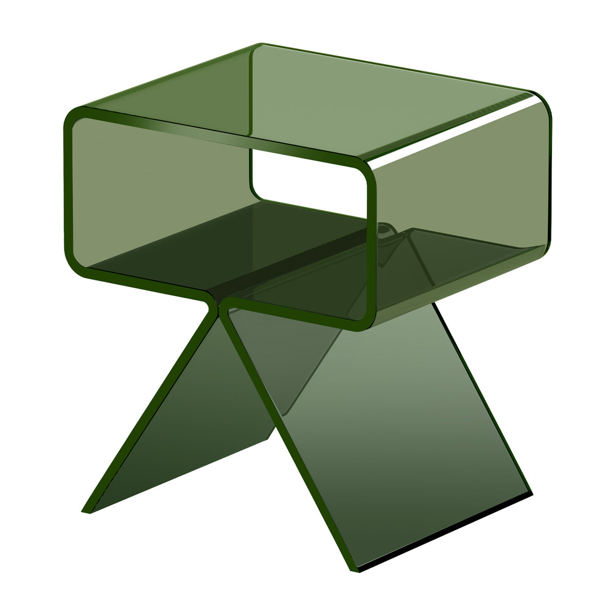 Acrylic Nightstand Side Table - Green, Storage Shelf Desk