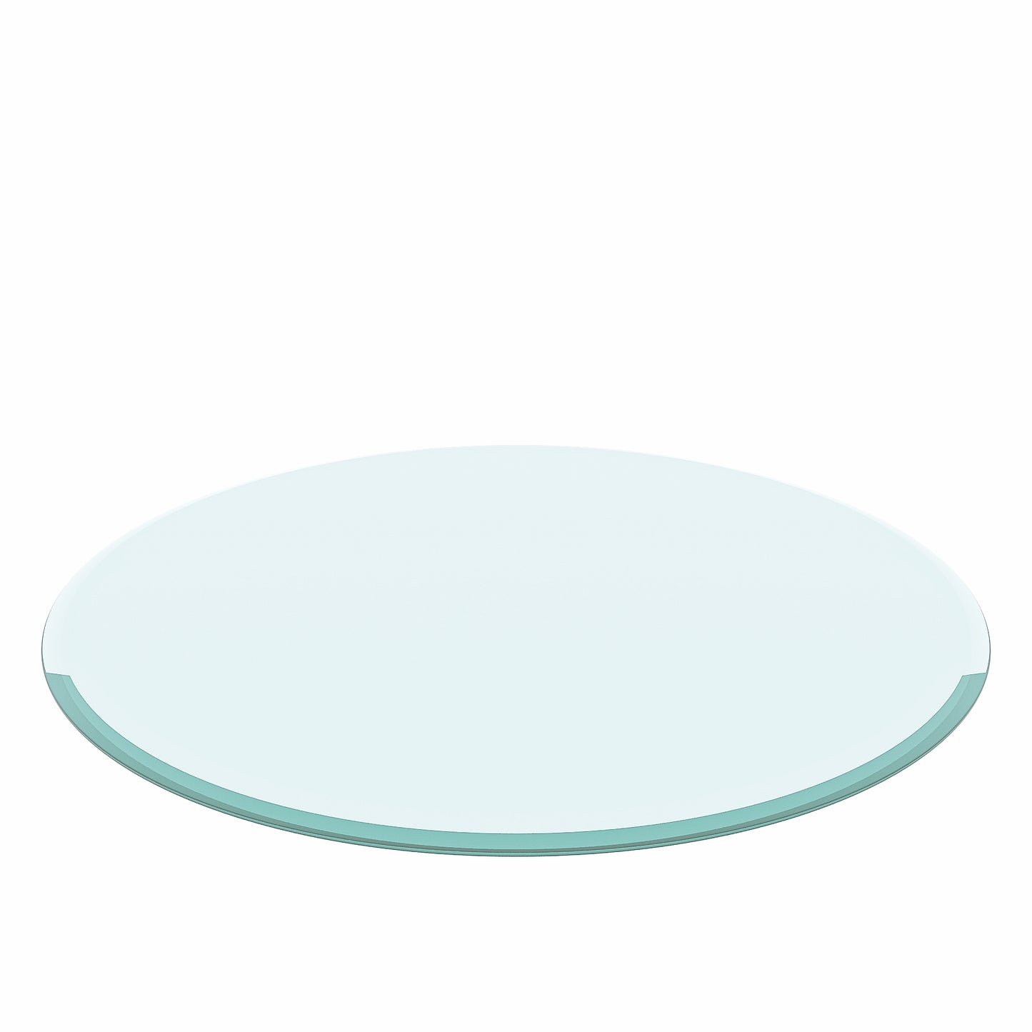 30" Inch Round Tempered Glass Table Top Clear Glass 2/5 Inch Thick Beveled Polished Edge