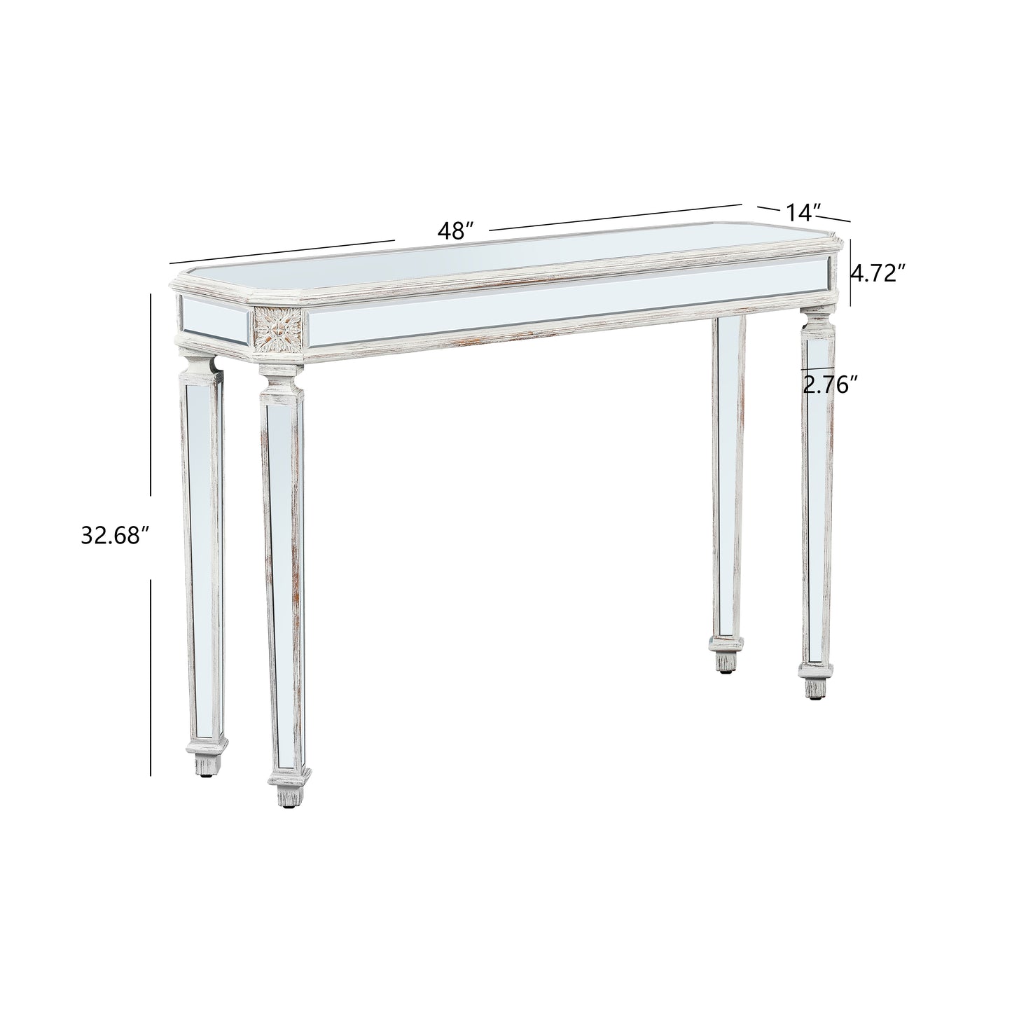 Oak Silver Triangular Desk - 48" Living Room Table