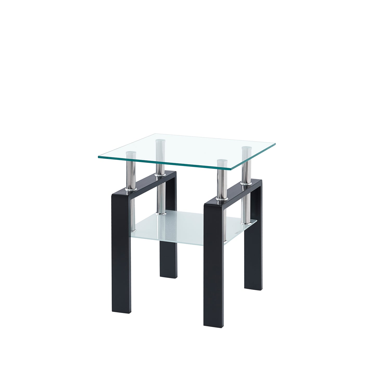 Small Clear Tempered Glass Table - Living Room End Table