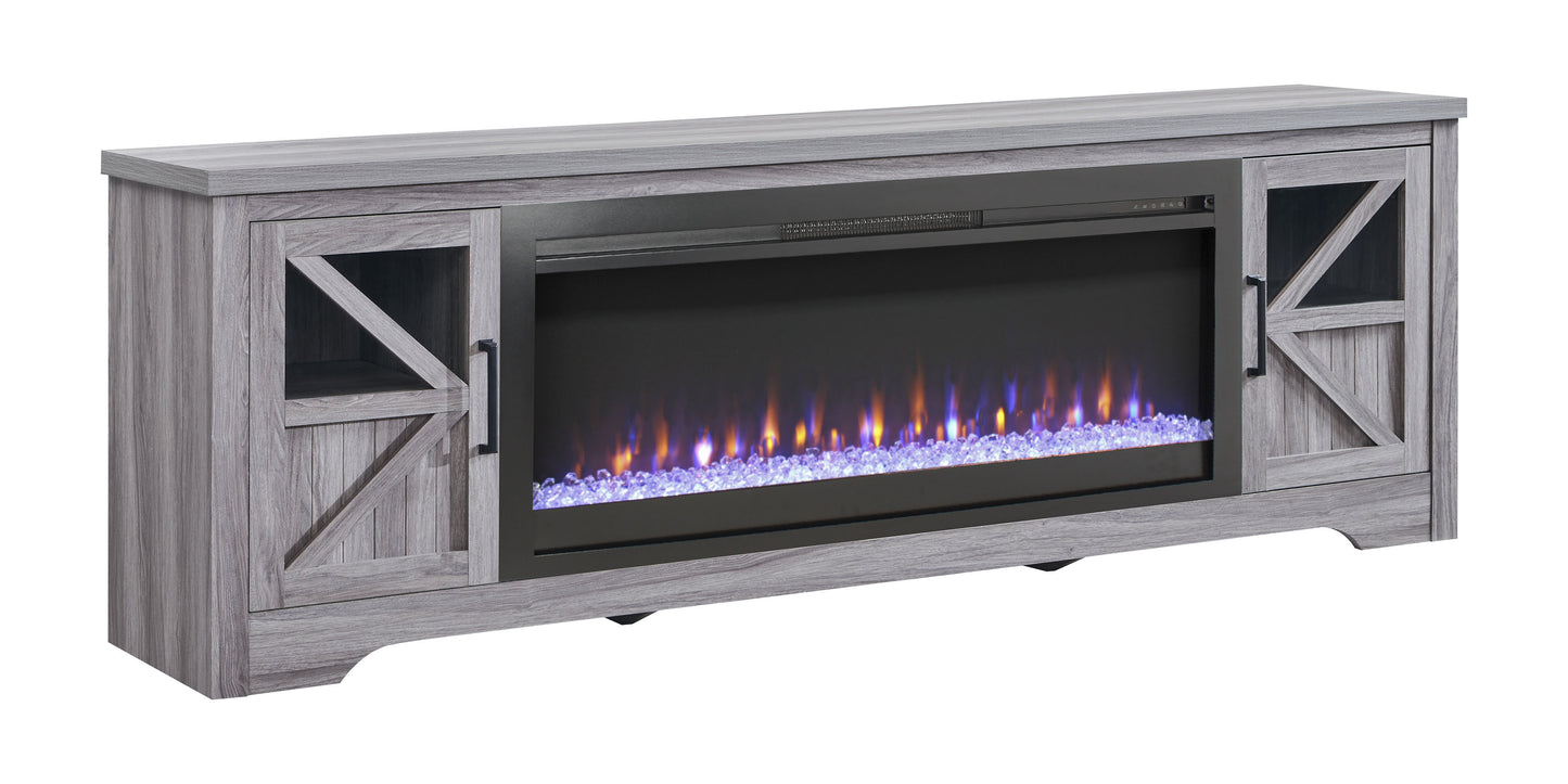 75" Fireplace TV Stand for TVs up to 80",with 44" Electric Fireplace