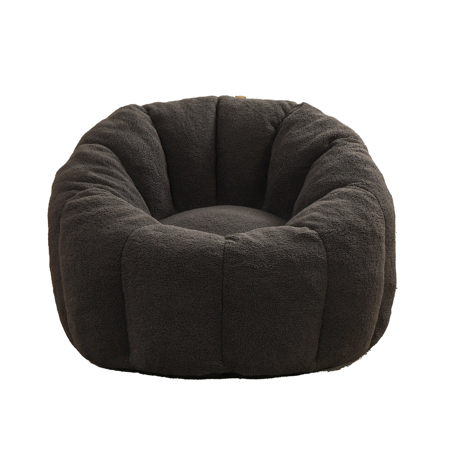 Dark Gray Teddy Bean Bag Chair with Armrests for Ultimate Comfort