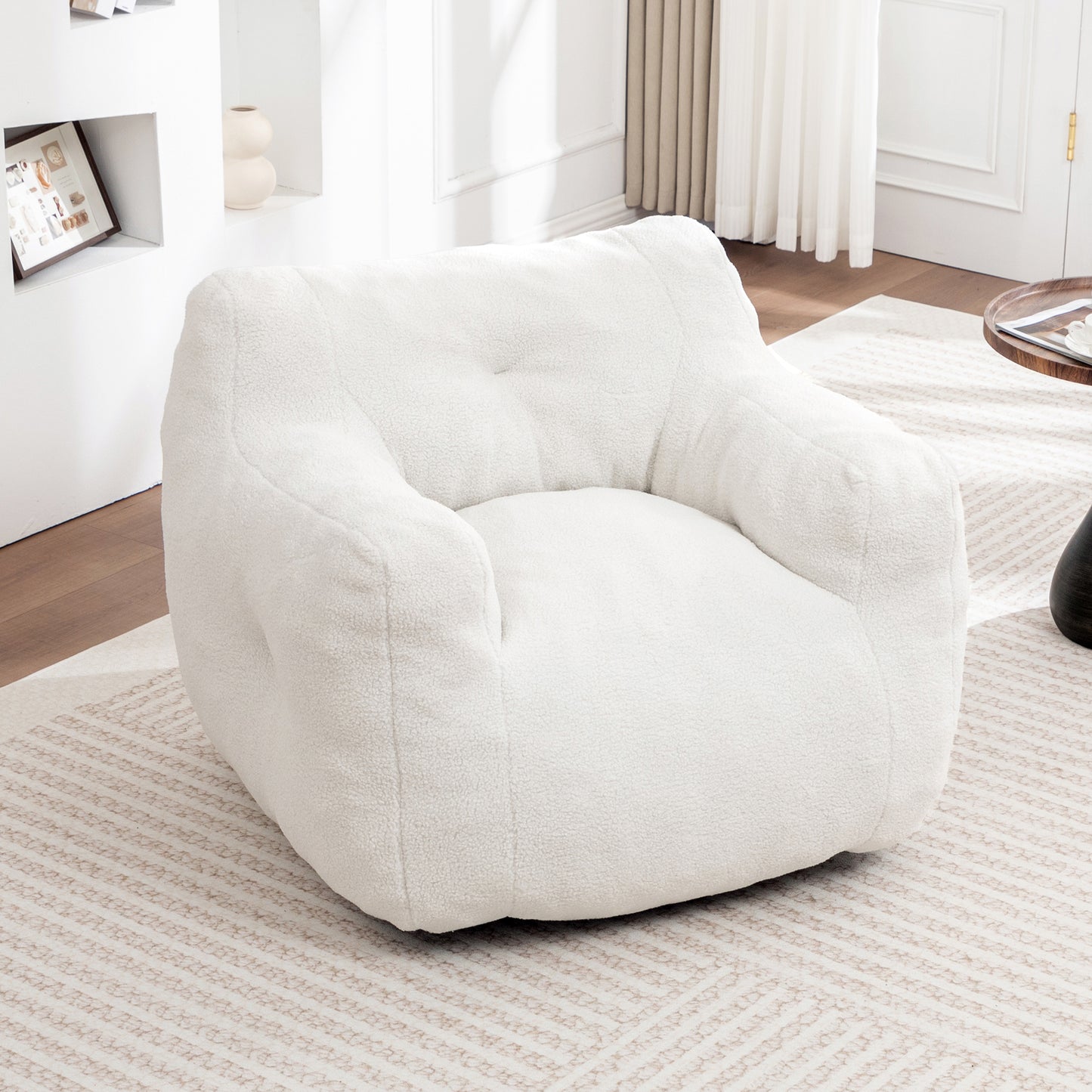 Giant White Teddy Bean Bag Sofa Chair for Ultimate Comfort and Media Viewing