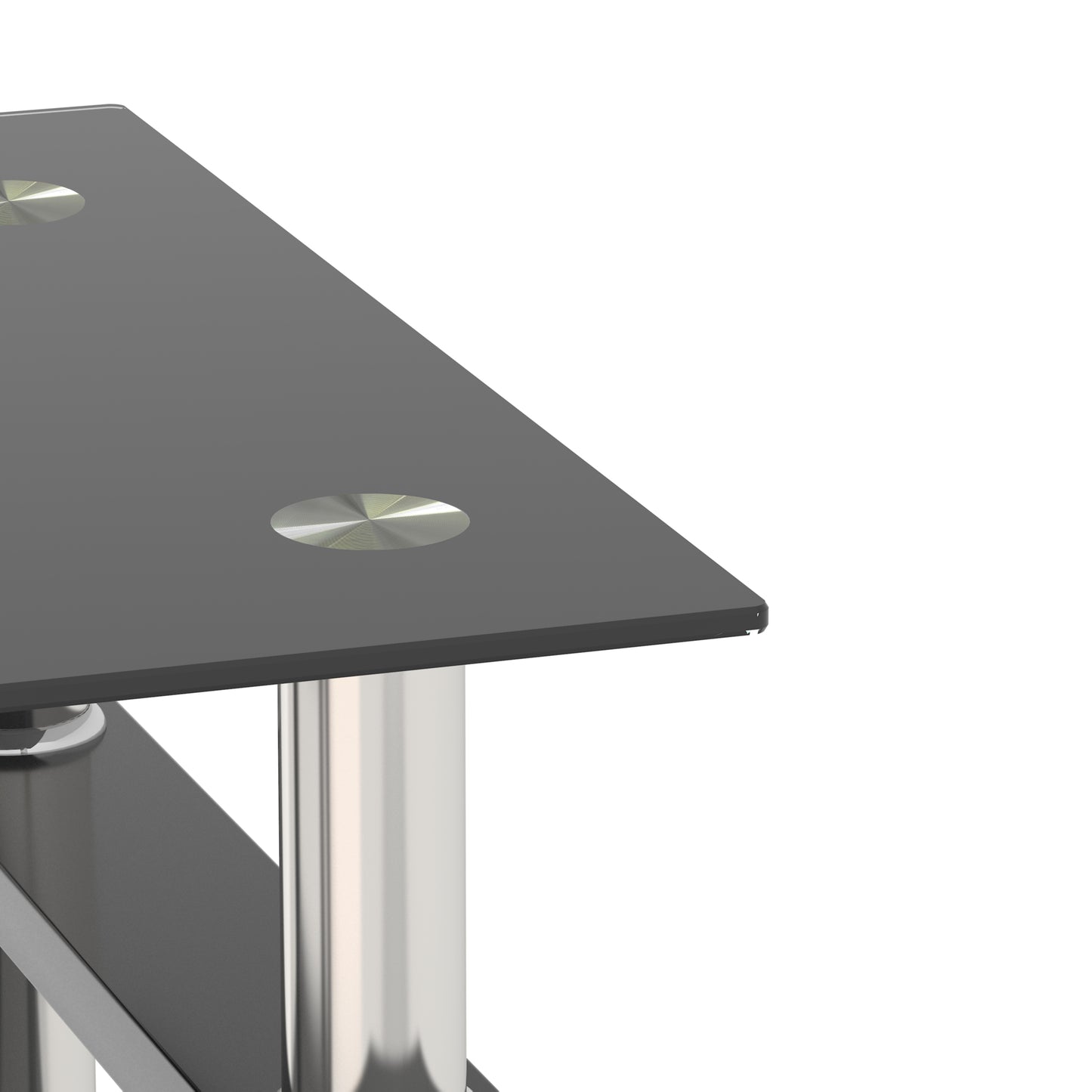 Set of 2 Modern Black Tempered Glass Tables - Coffee & Tea