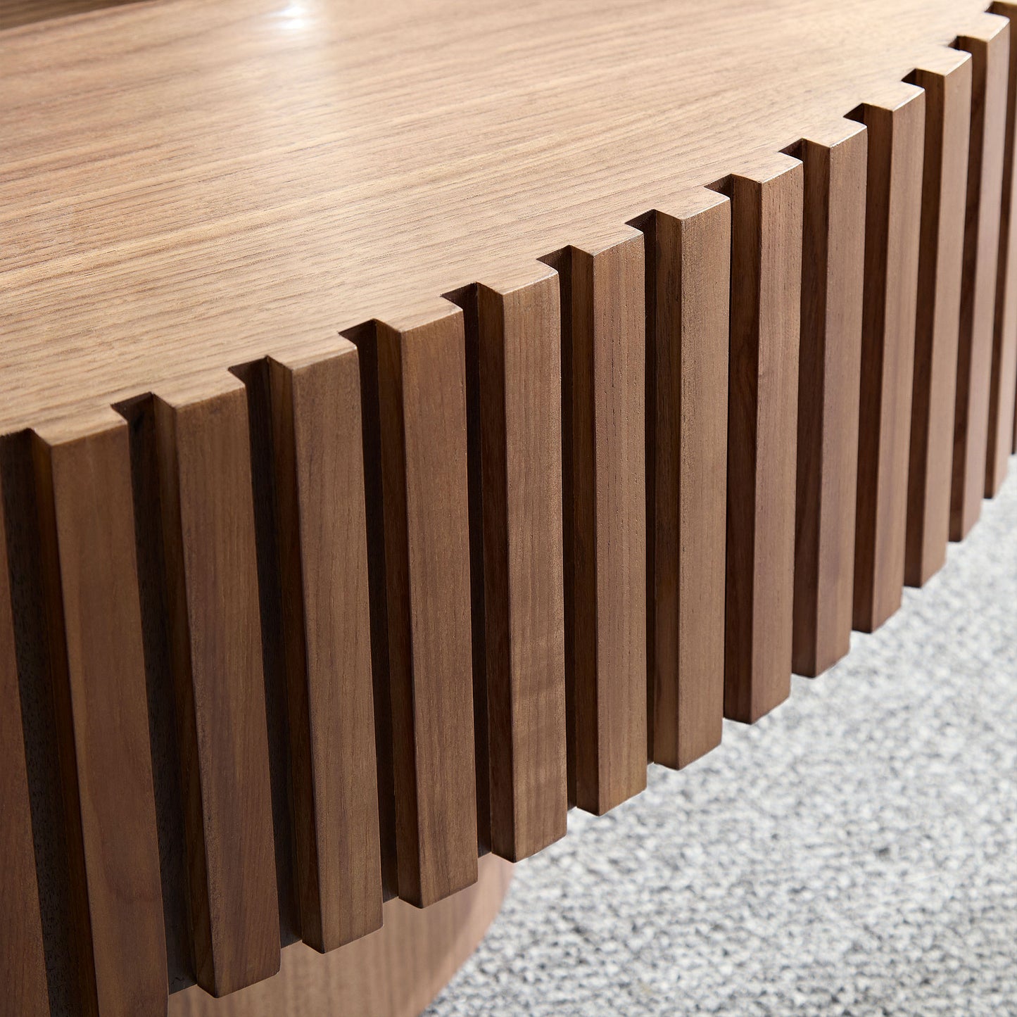 Modern Walnut Coffee Table - 43.7" Compact Design for Living Room