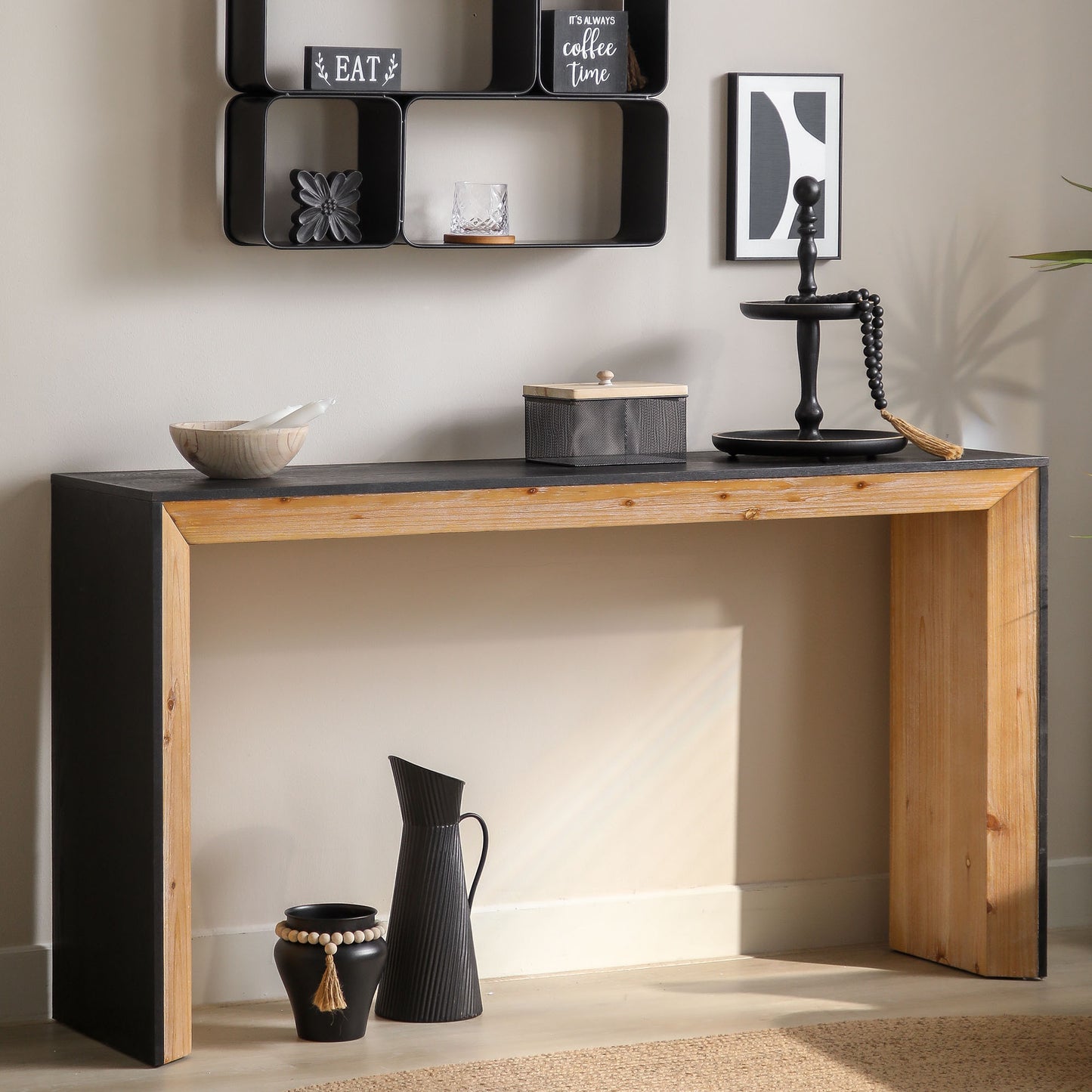 59in Modern Wood Console Table , Entryway Table, Sofa Table - Rustic & Contemporary Design
