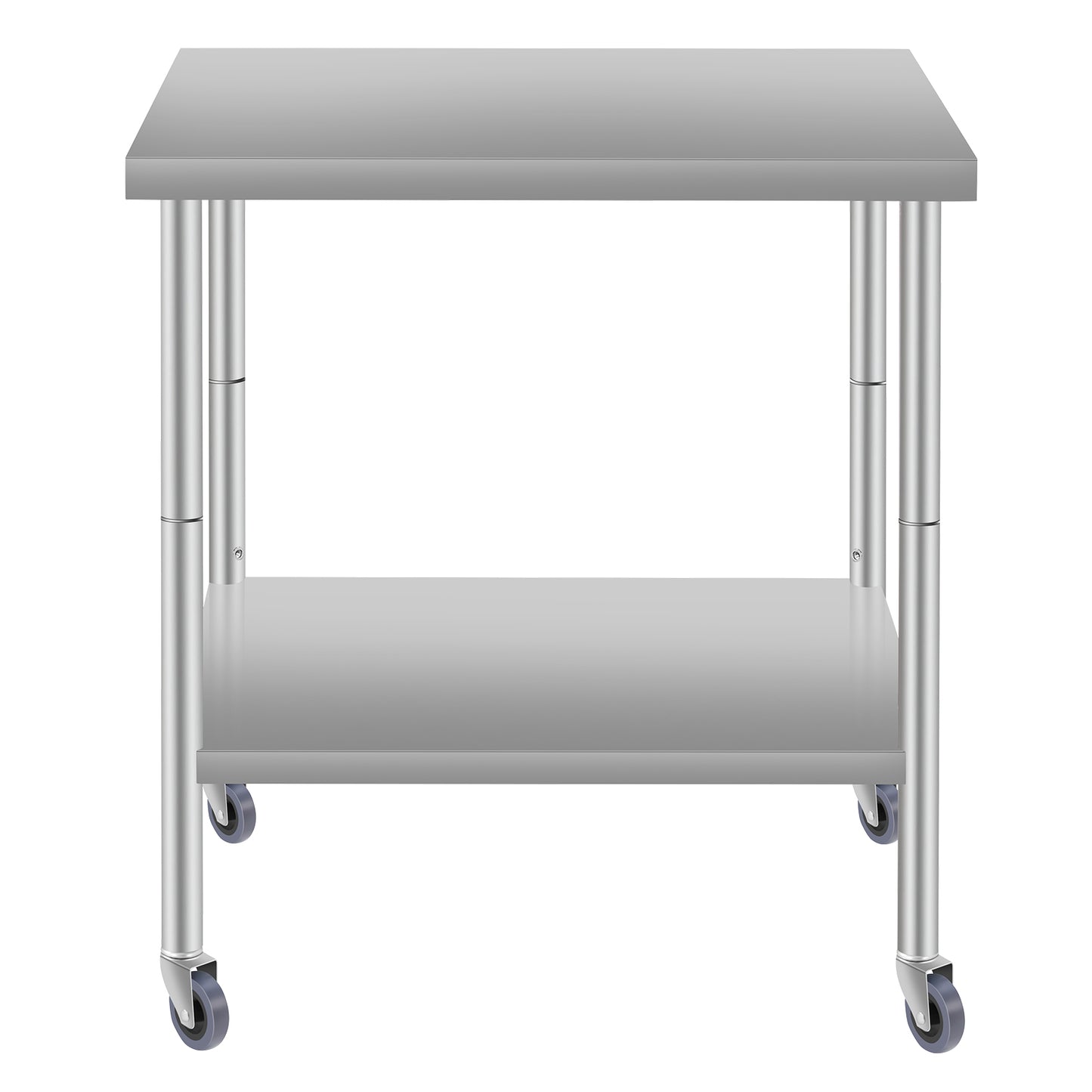 30''*24'' Commercial Work Table for Restaurant and Home Stainless Steel Kitchen Prep Table with Under Shelf and wheels