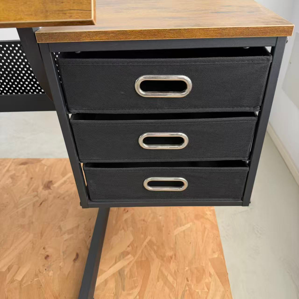 Black Drafting Table with Stool & Drawers - Adjustable Desk for Living Room