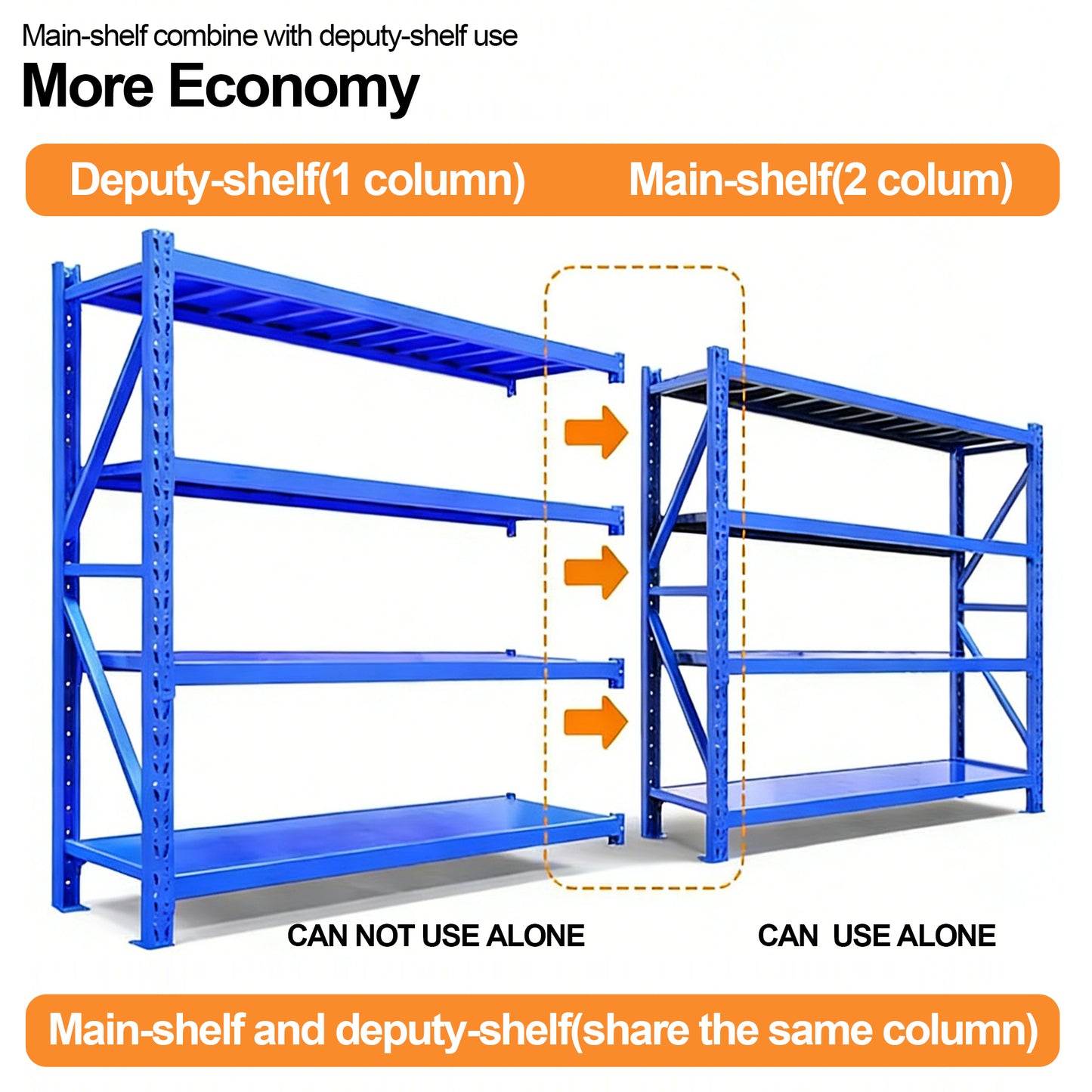 4-Tier Metal Garage Shelving Unit - Adjustable Blue Storage Rack