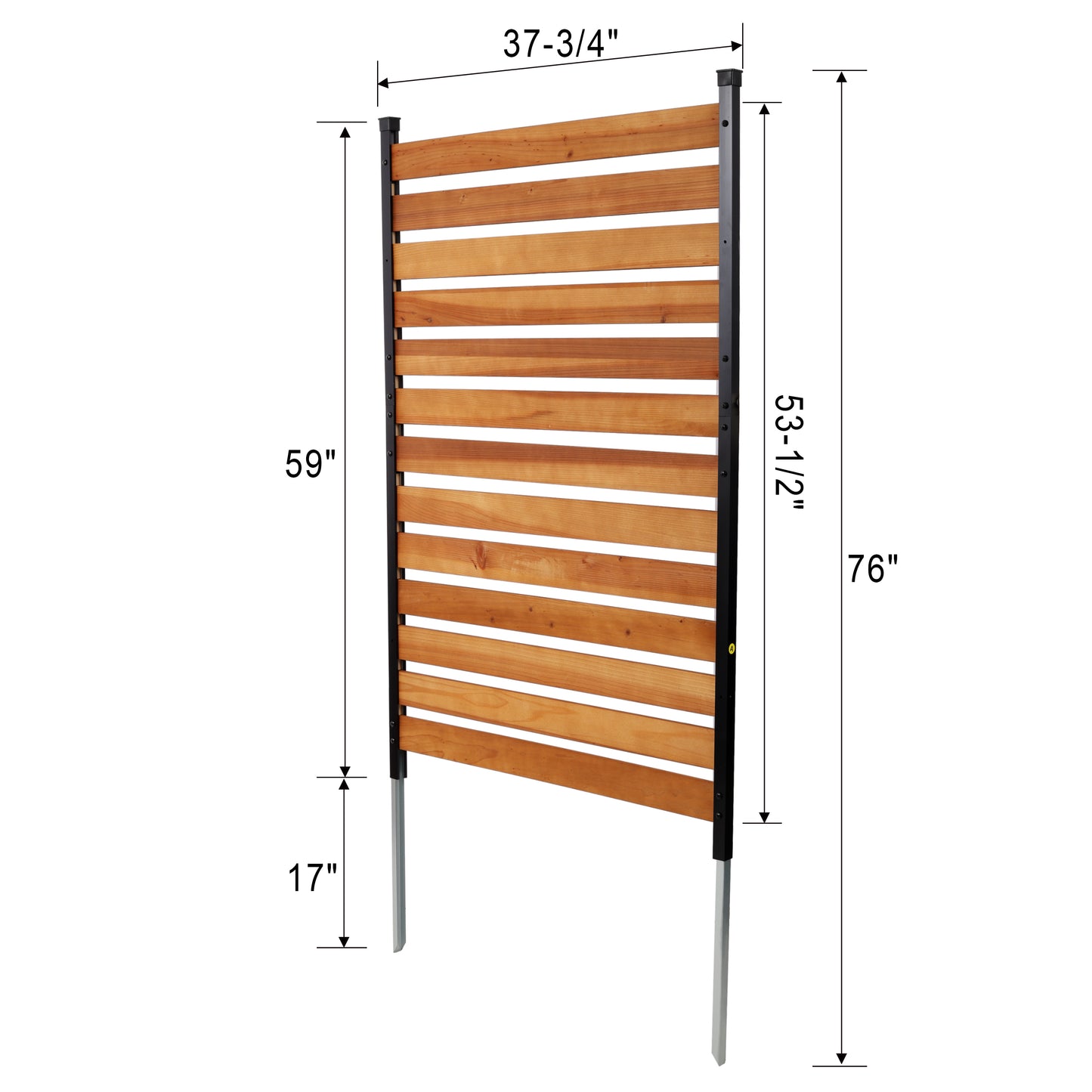 Wooden Privacy Fence Panel - 76" H x 38" W - Outdoor AC Fence