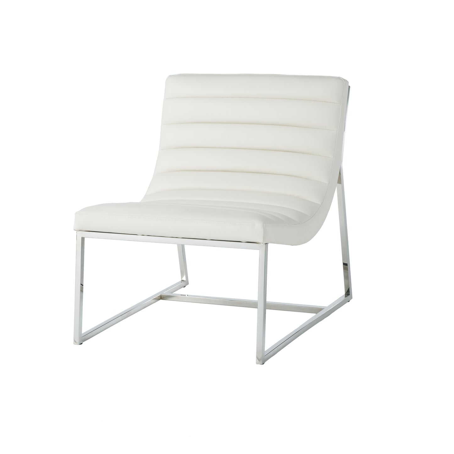White Metal & Wood Roll Chair - Accent Seating for Living Room