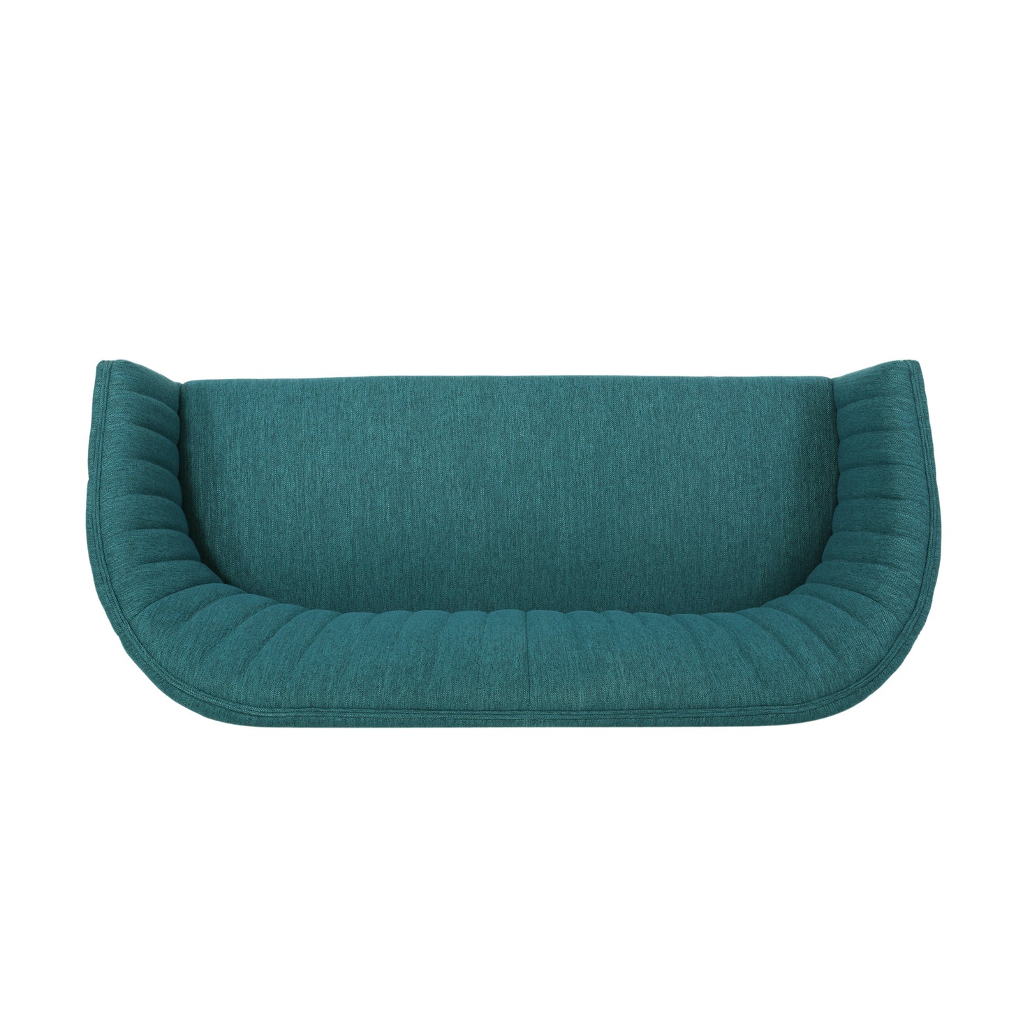Teal Fabric Loveseat - Cozy Mid-Century Style