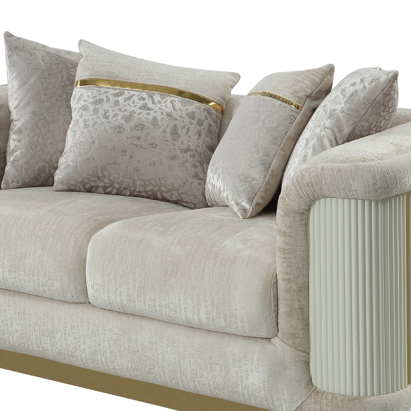 Cream Chenille Loveseat - 36.5" Primary Living Space
