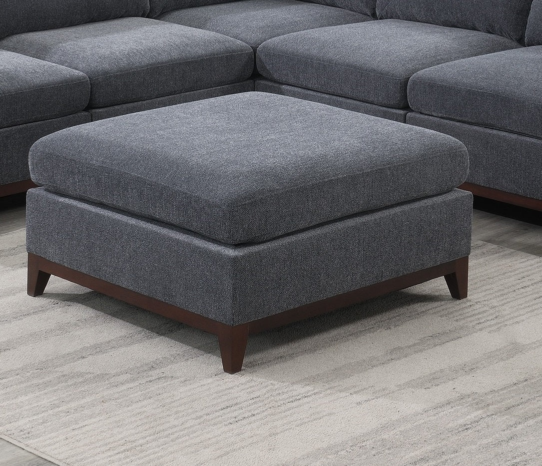 Gun Ash Chenille Rectangle Ottoman - 37" Primary Living Space