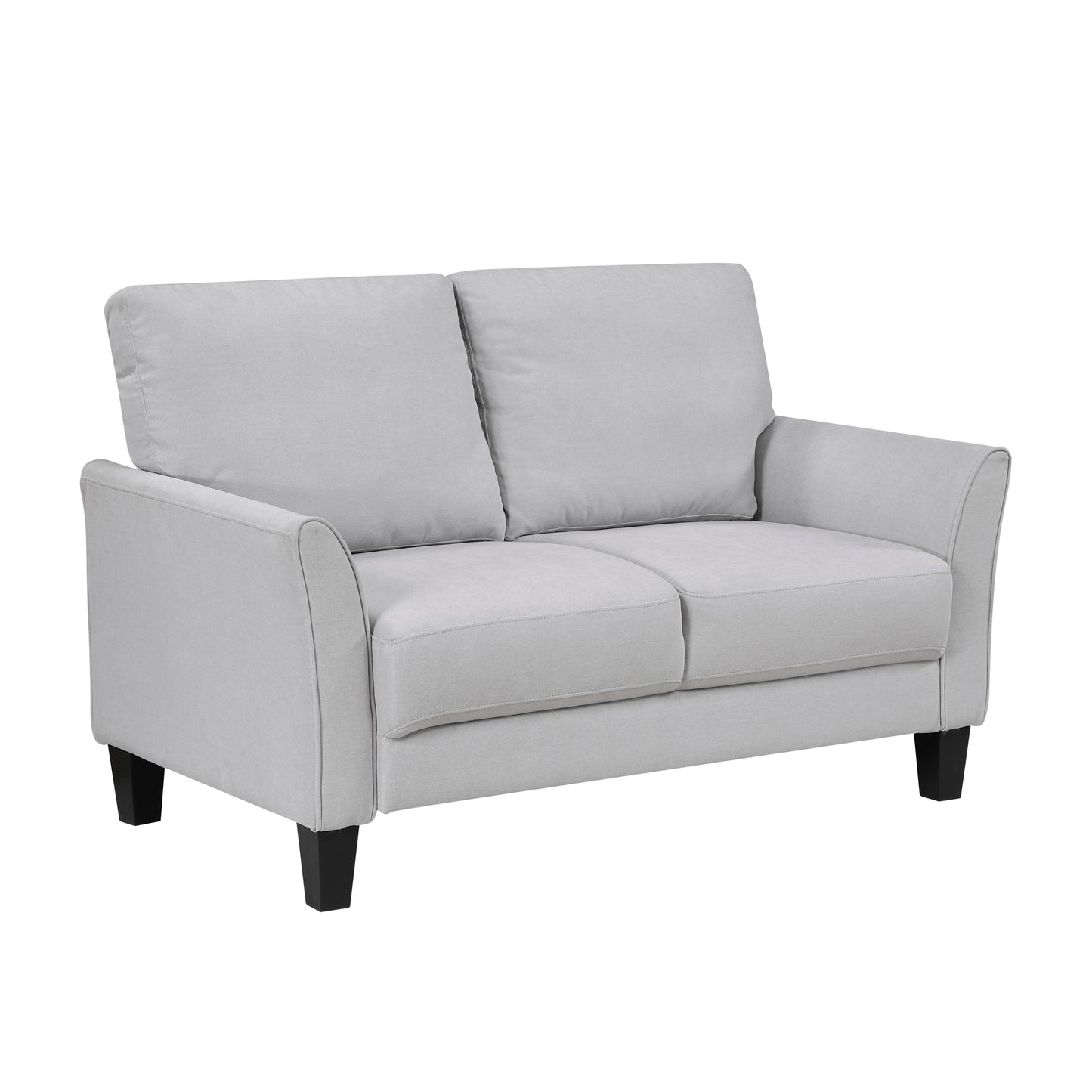 Modern Contemporary Upholstered Loveseat Gray Plush Seat Comfort Durable Solid Wood Living Room Furniture 1pc