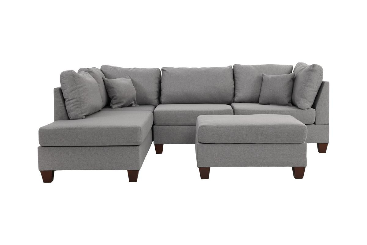 Grey L-Shaped Sectional Sofa - 3 Pieces Dining Room for Living Room