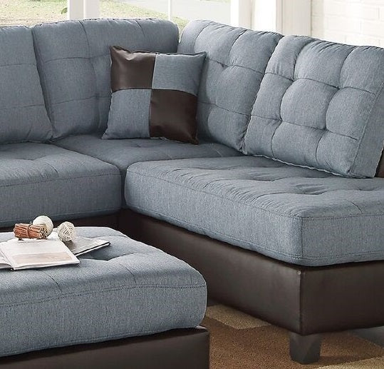 Grey L-Shaped Sectional Sofa - 5 Seat Primary Living Space