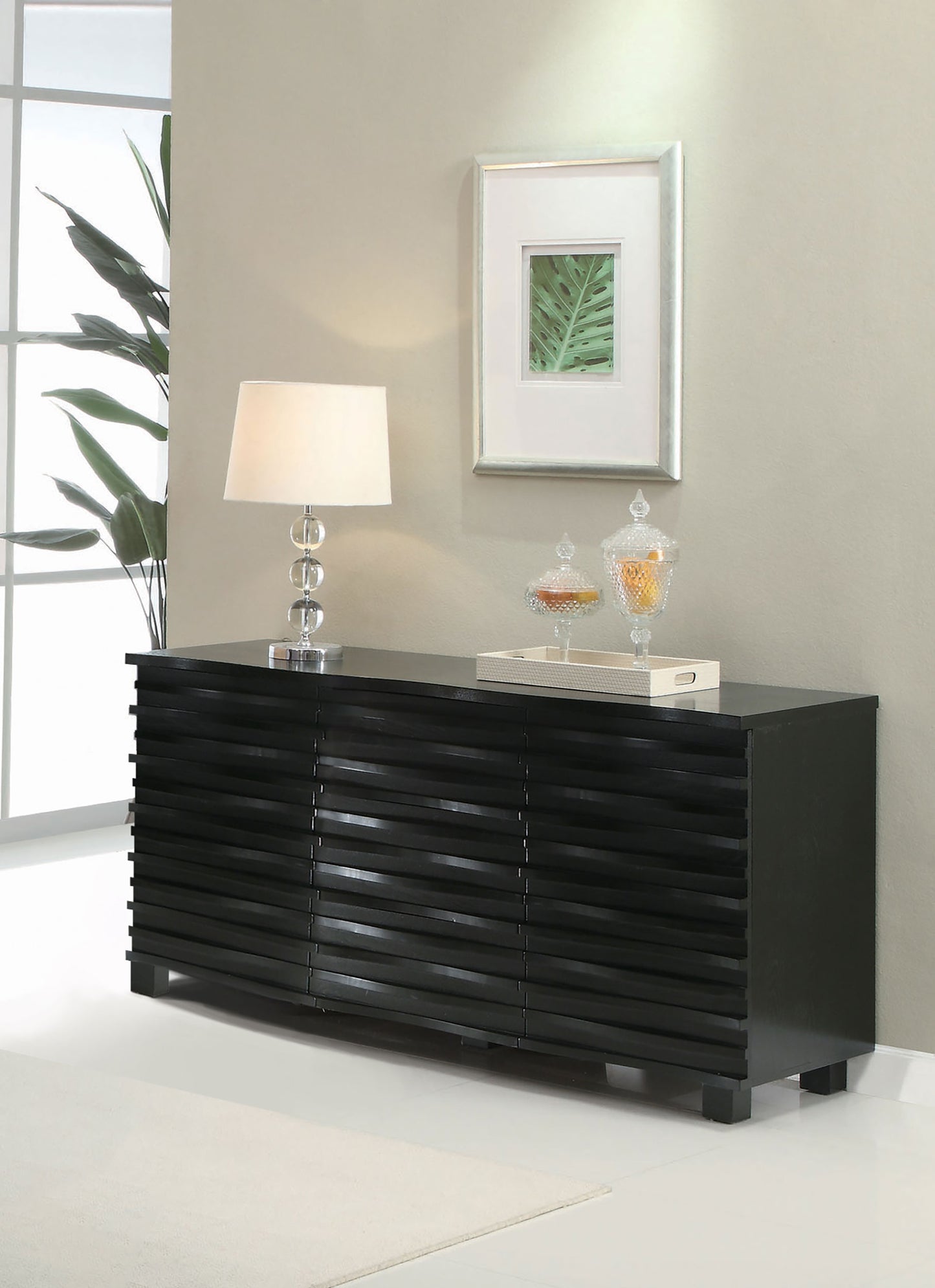 Monette Black 3-drawer Server