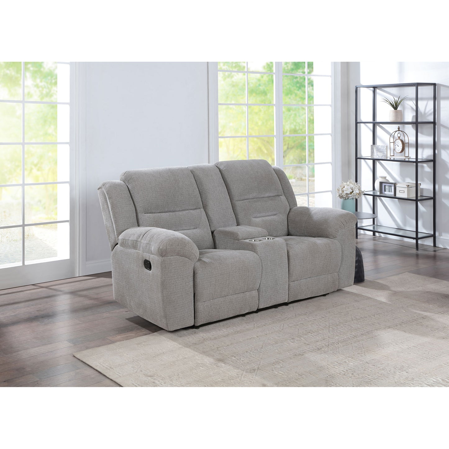 Sebring Grey Upholstered Reclining Loveseat