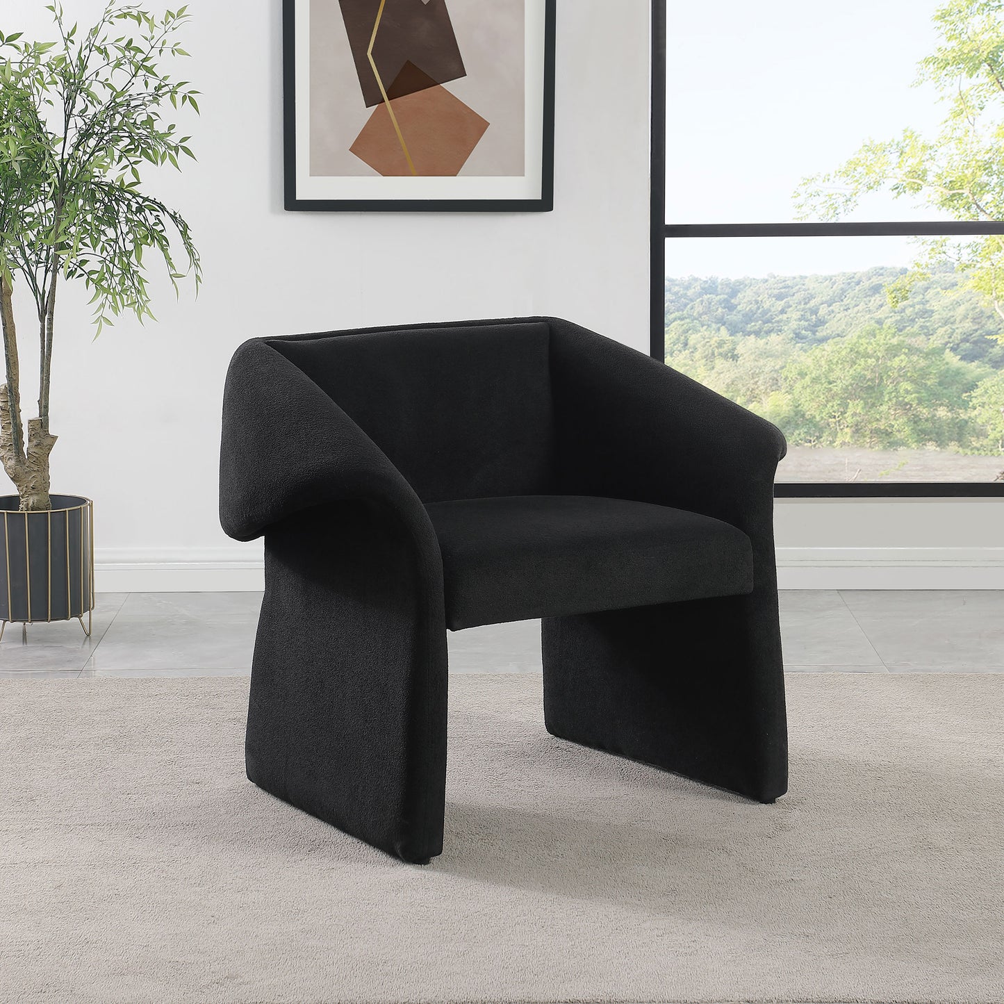 McDonald Black Upholstered Sloped Arm Accent Chair