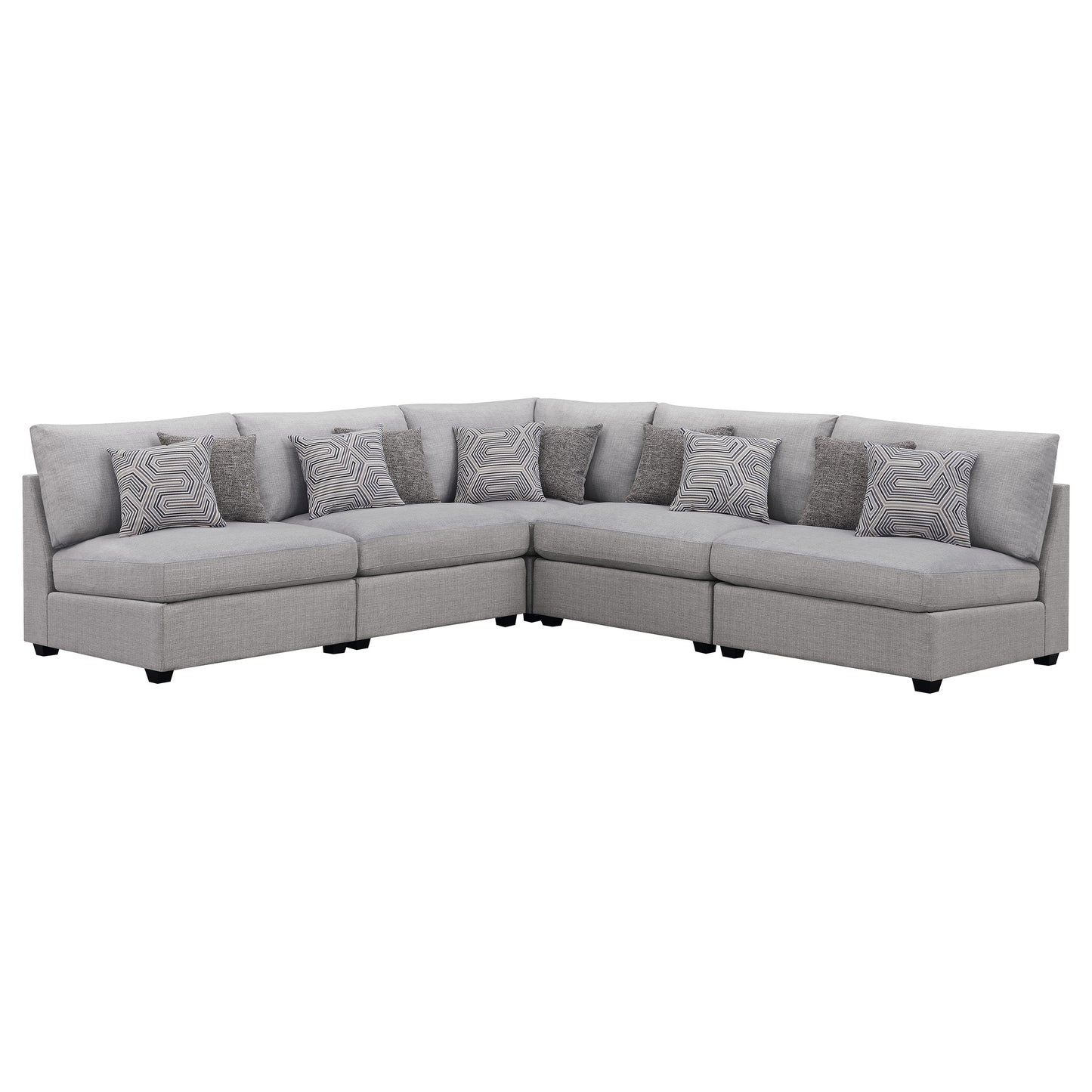 Lafayette Grey 5-piece Upholstered Sectional Sofa