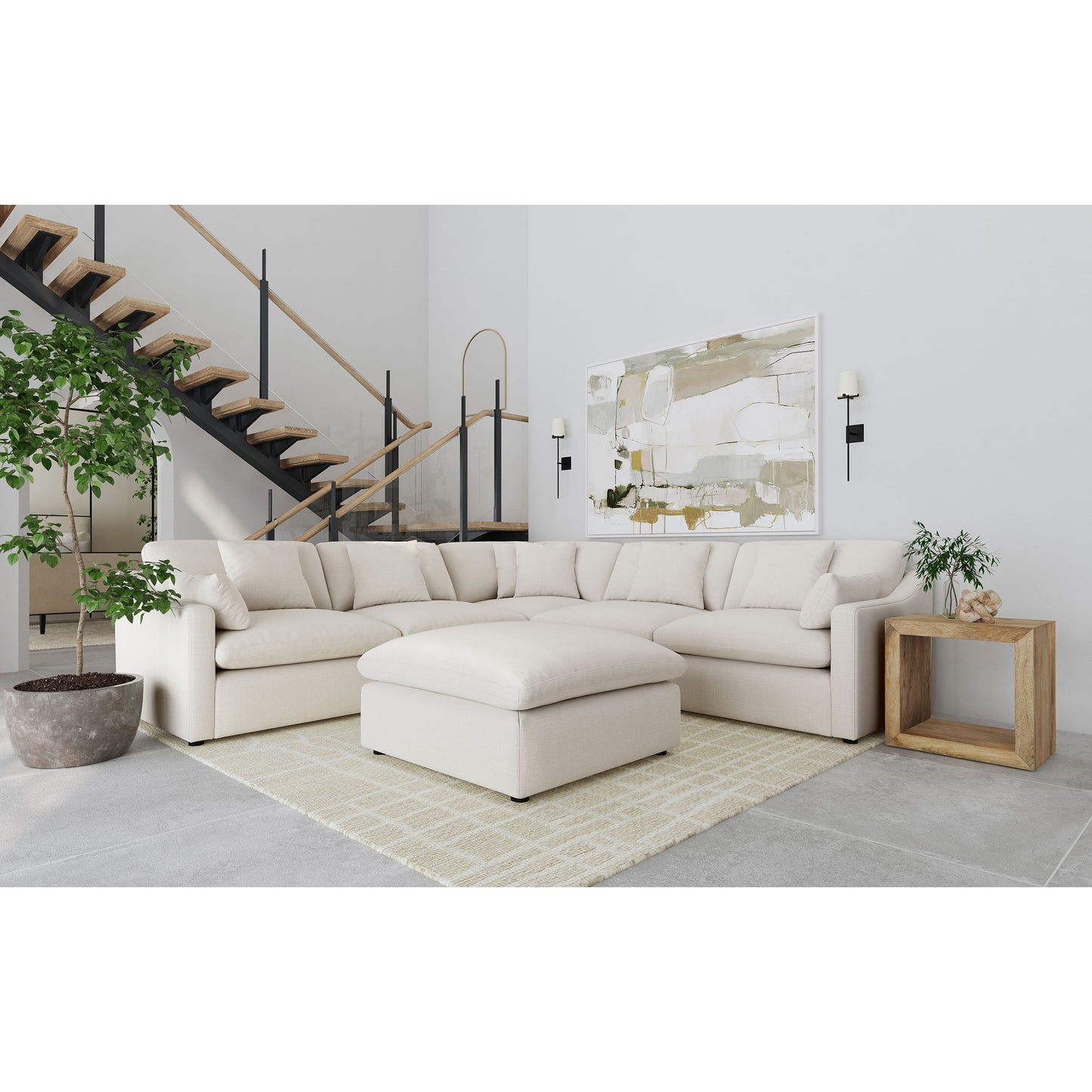 Greeley Ivory 6-piece Upholstered Modular Sectional Sofa