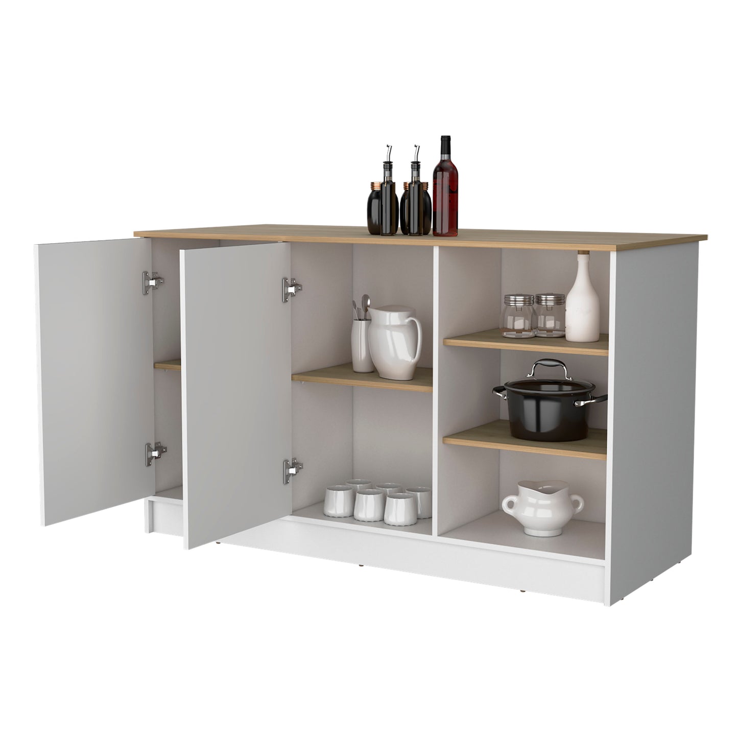Multicolor Kitchen Island - Rectangular Pine Island