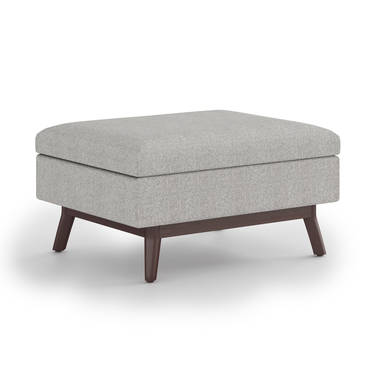 Owen 34 inch Wide Coffee Table Storage Ottoman in Cloud Grey Polyester Fabric