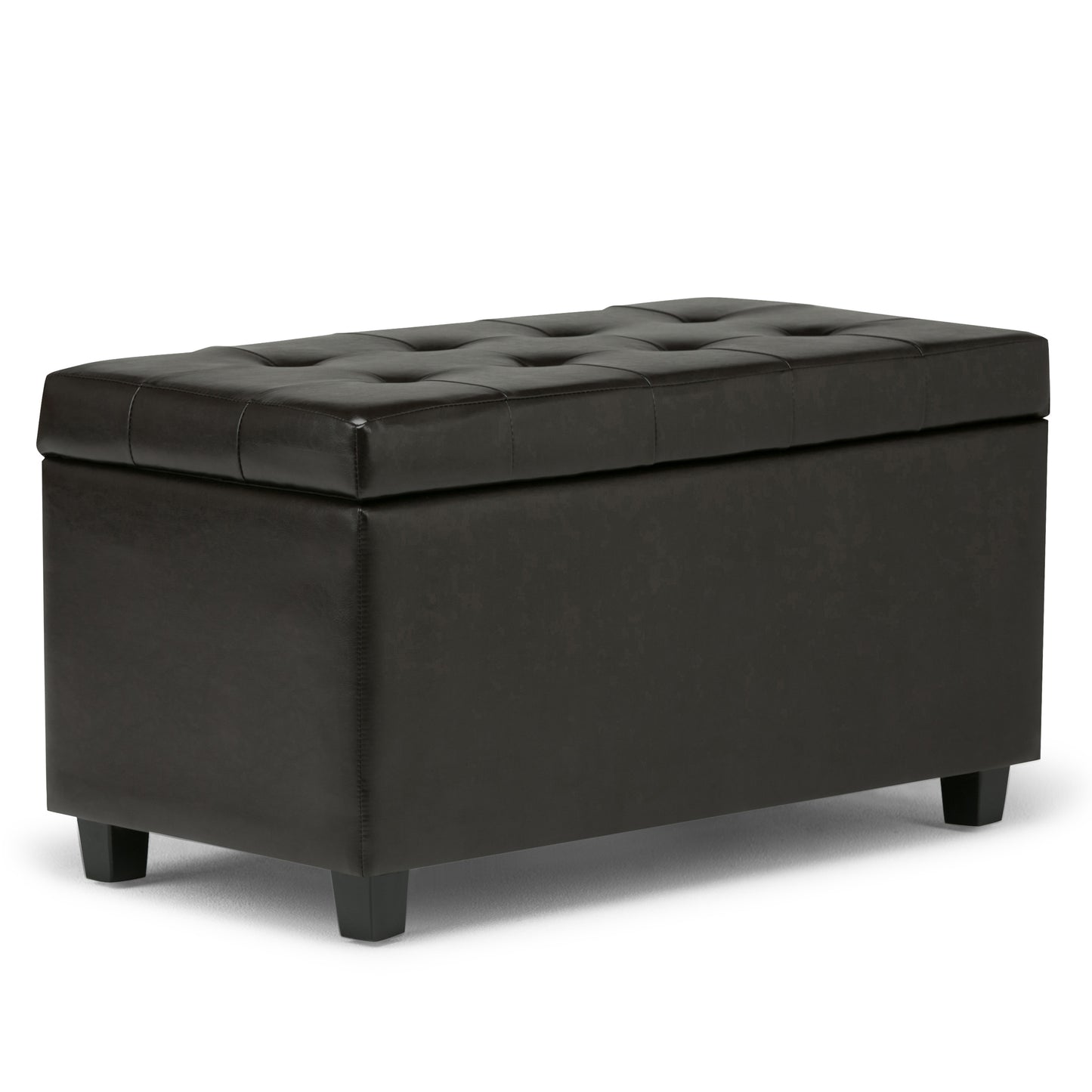 Cosmopolitan 34 inch Wide Storage Ottoman in Tanners Brown Vegan Leather