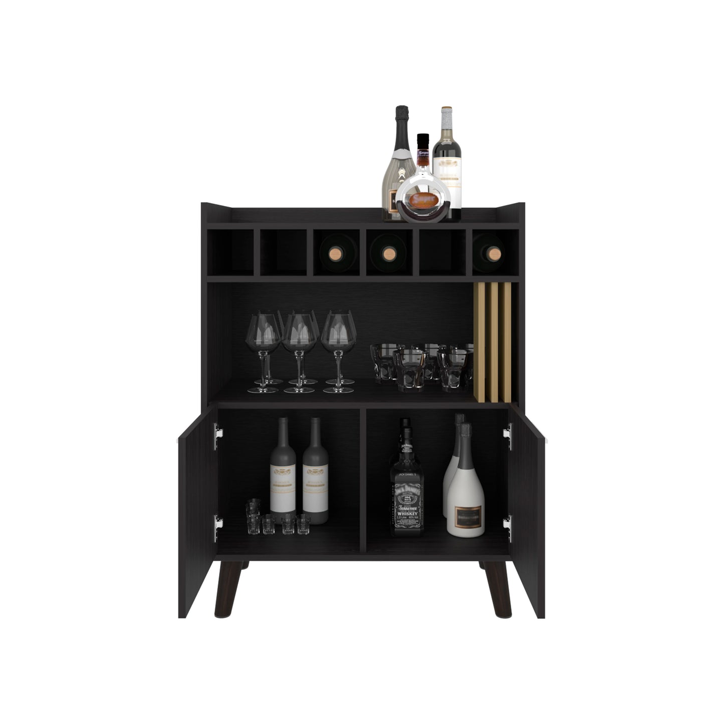 Multi-Color 40" Bar Cabinet with Wine Storage