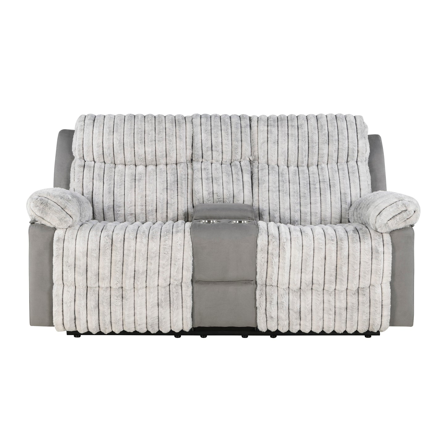 Bruni Grey Console Reclining Loveseat