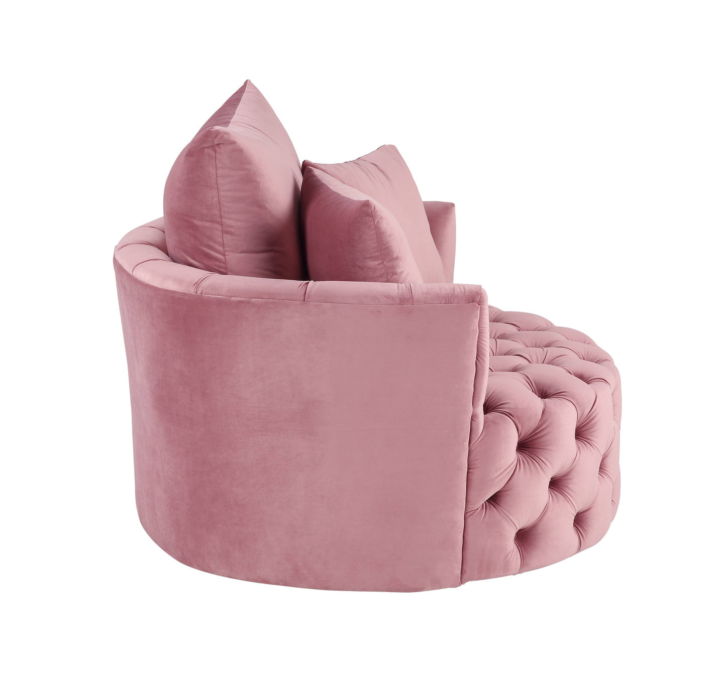 Zunyas Pink Velvet Accent Chair - Swivel Comfort