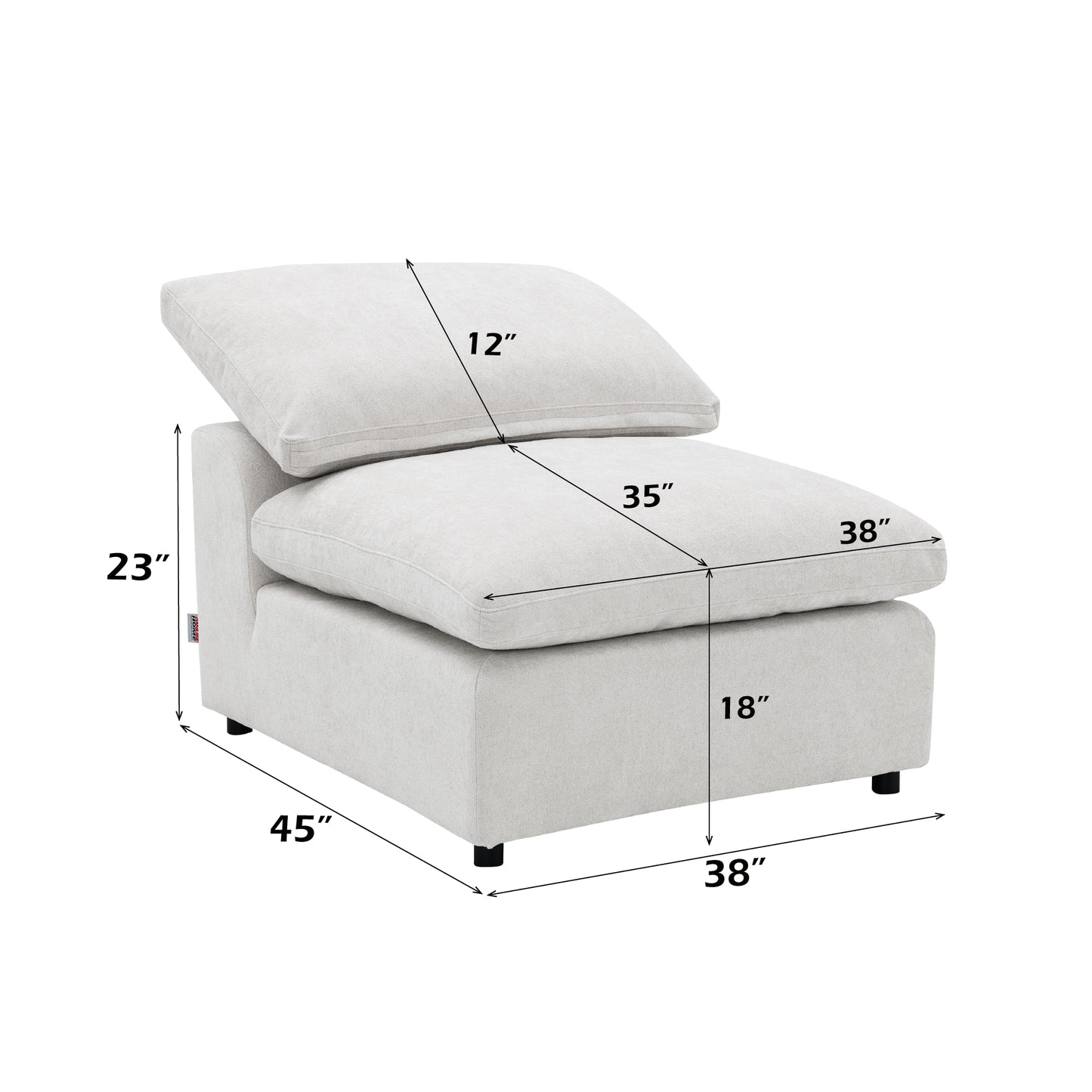 6 Piece Ivory Linen Modular Sectional Sofa