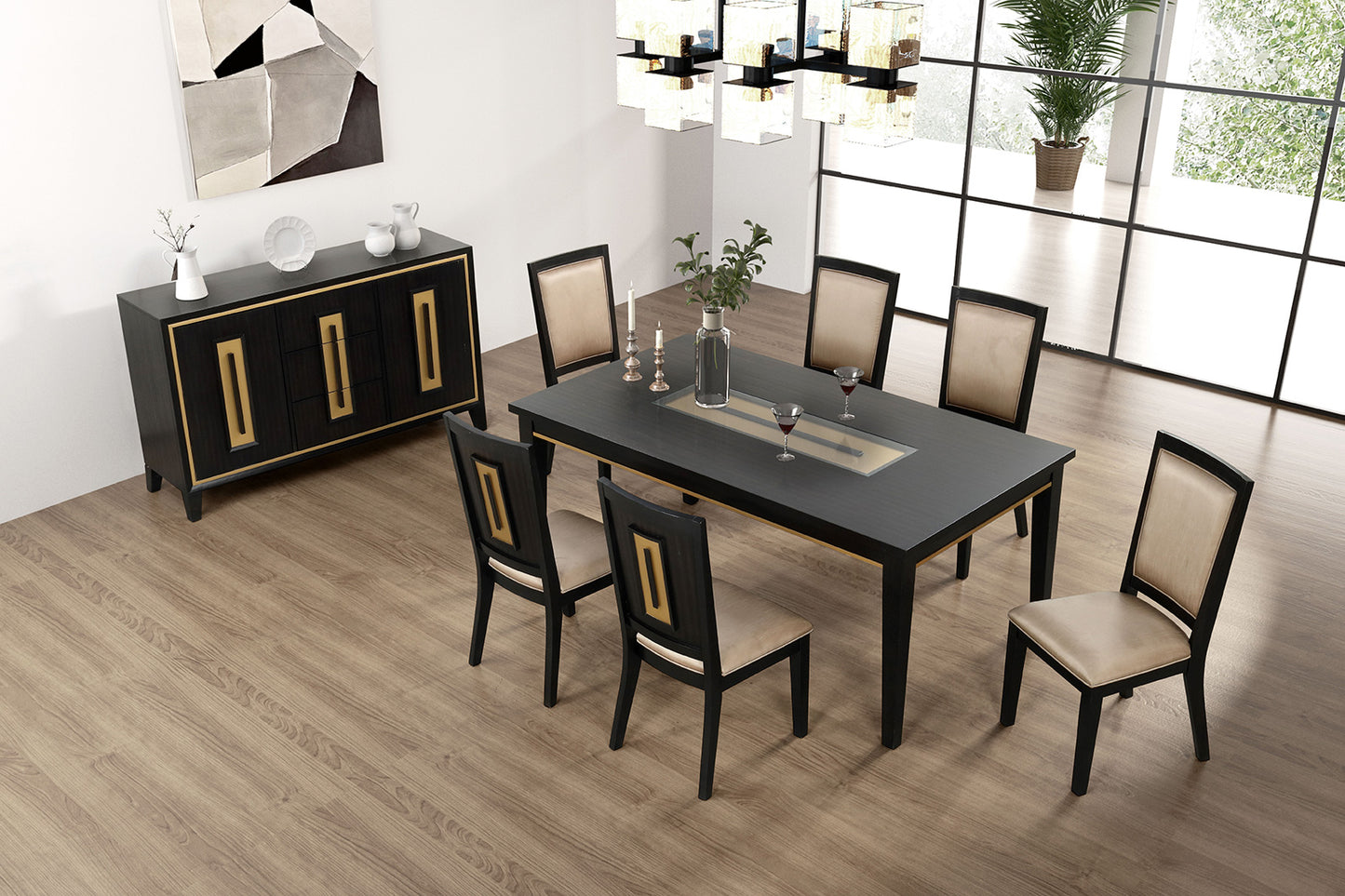 Espresso Dining Room Server with Drawer Storage Sideboard