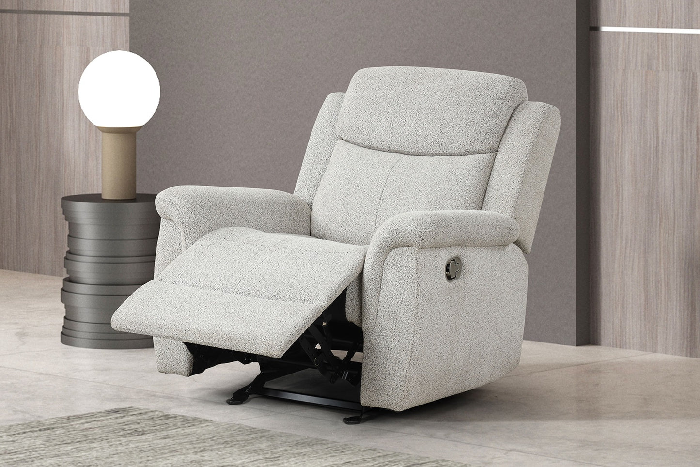 Light Gray Contemporary Glider Recliner - 35" Primary Living Room