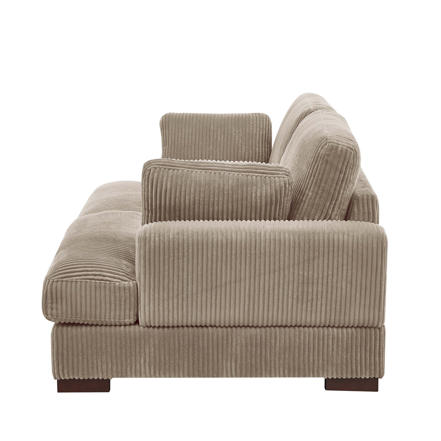 Camel Corduroy 2 Seat Sectional Sofa