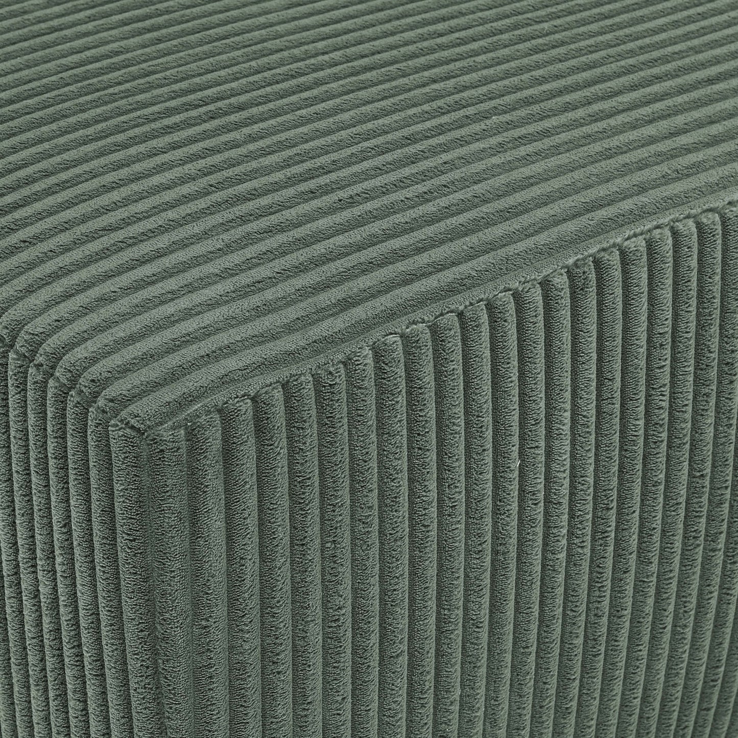Dark Green 3 Seat Corduroy Sectional Sofa