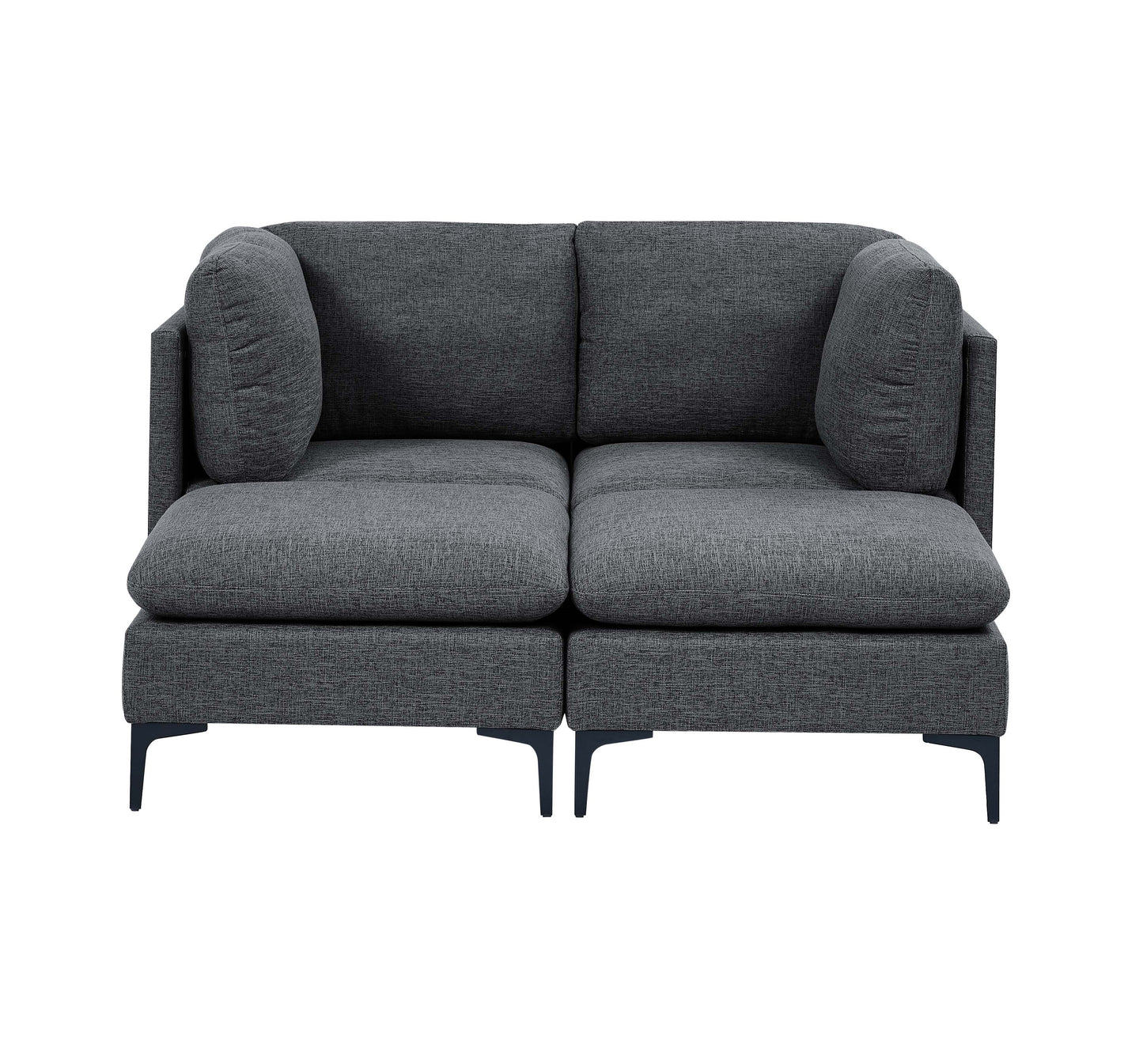 Linen Upholstered Modular Sectional with Metal Legs