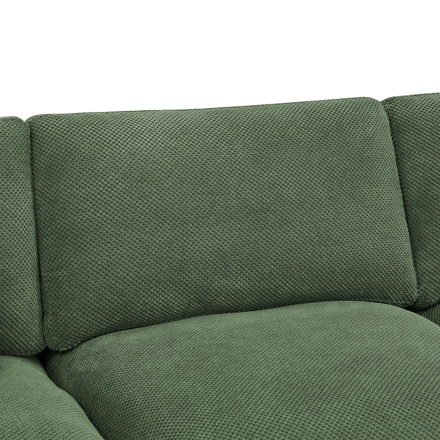 Dark Green Polyester Blend 3 Seat Sectional Sofa for Guest Rooms for Living Room