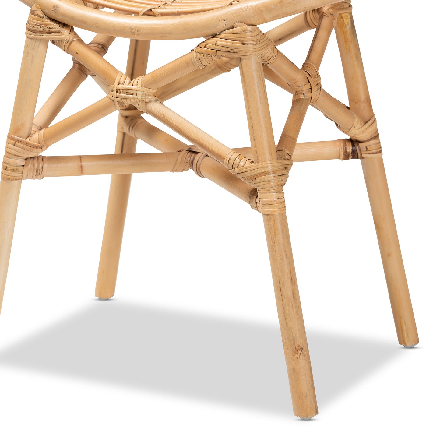 Modern Brown Rattan Footstool - Cozy Guest Comfort