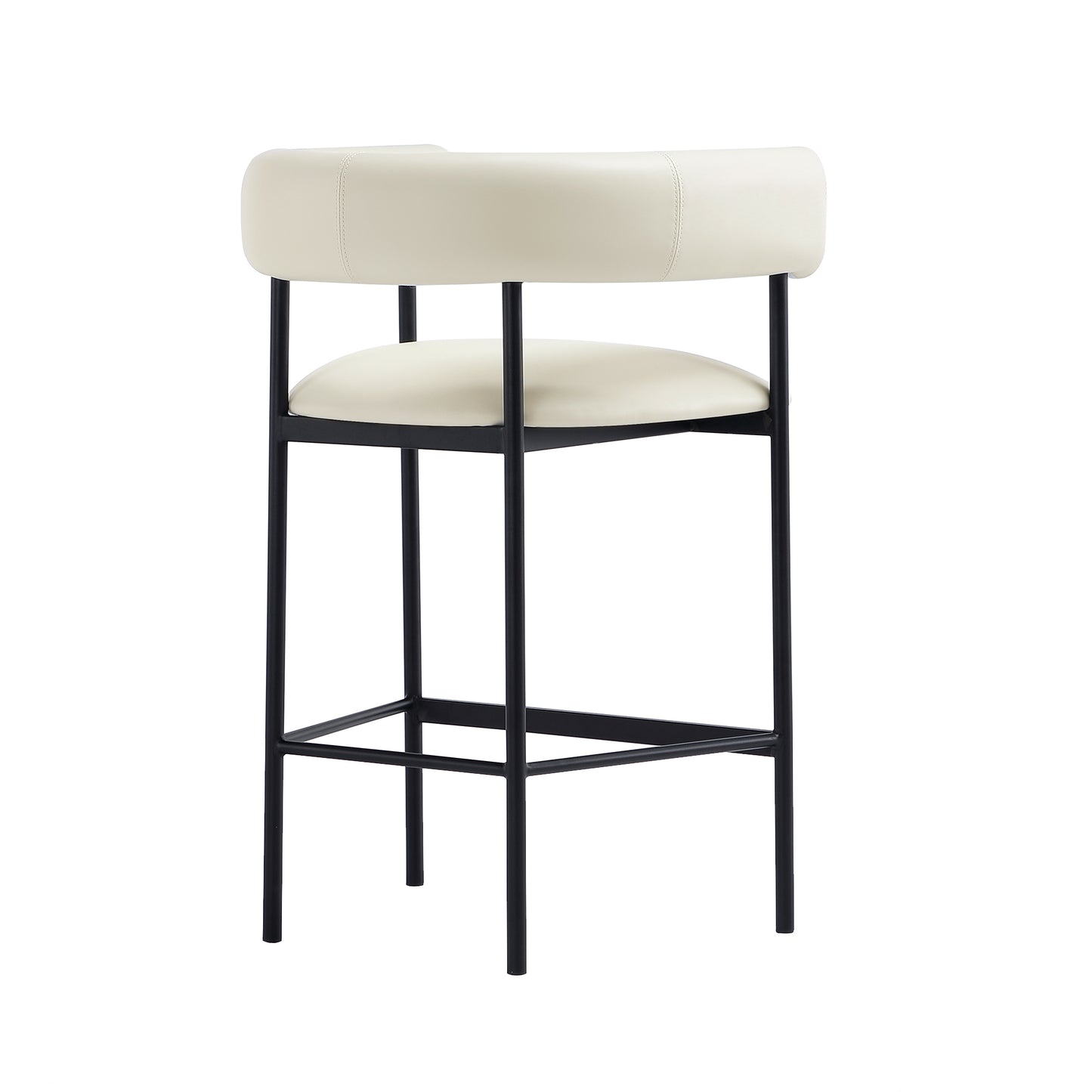 Ivory Metal Upholstered Chair for Accent Seating for Living Room