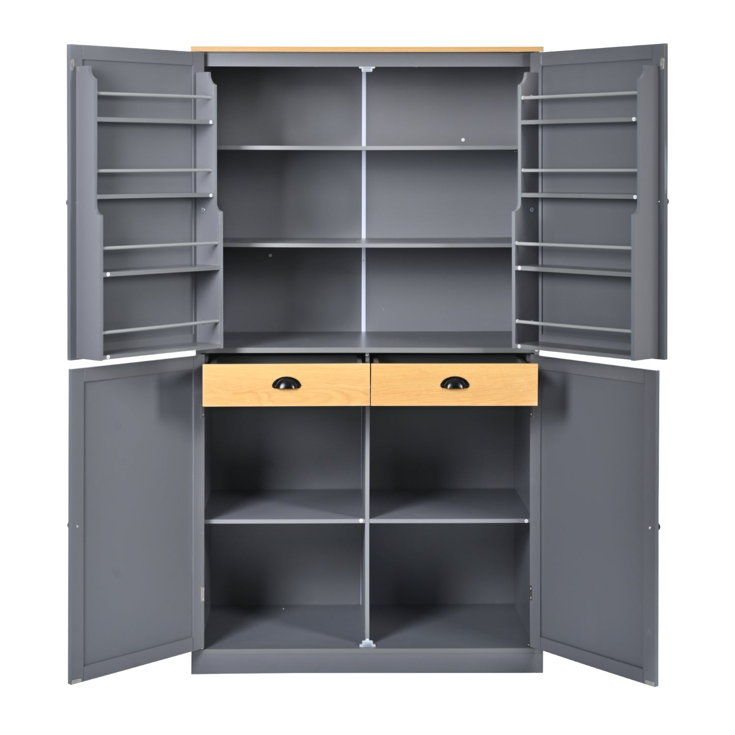 Gray Farmhouse Kitchen Pantry - 40.2" x 20" with Adjustable Shelves
