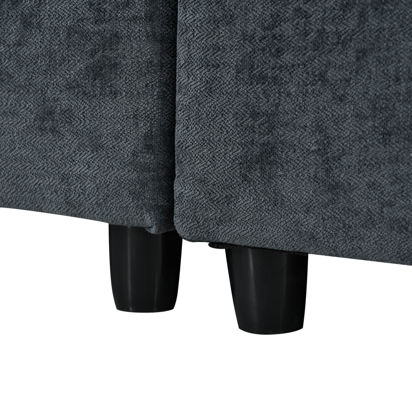 Dark Gray Modular Sectional Sofa - 5 Seat Comfort & Storage