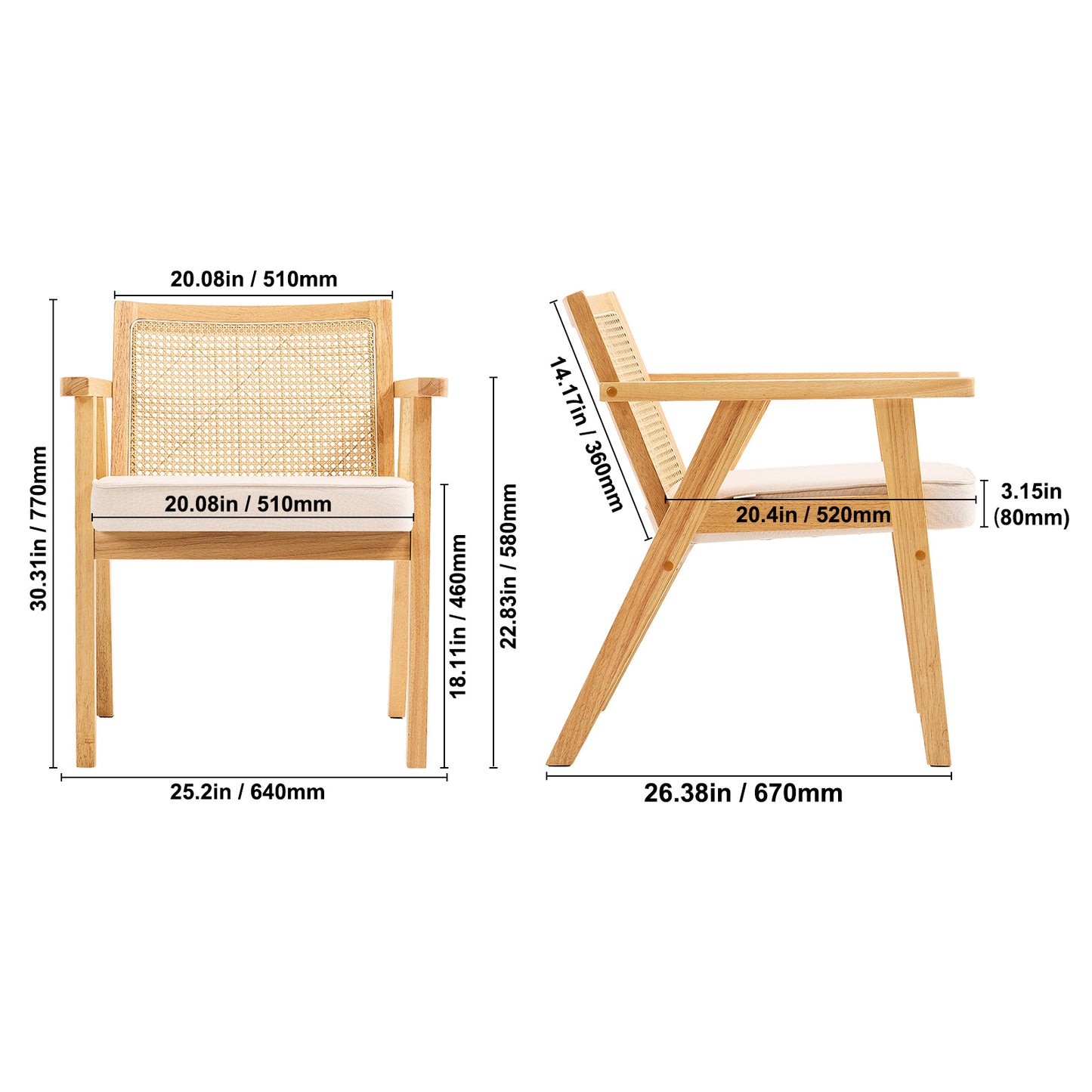 Mid-Century Modern Rattan Chair - Comfort & Style