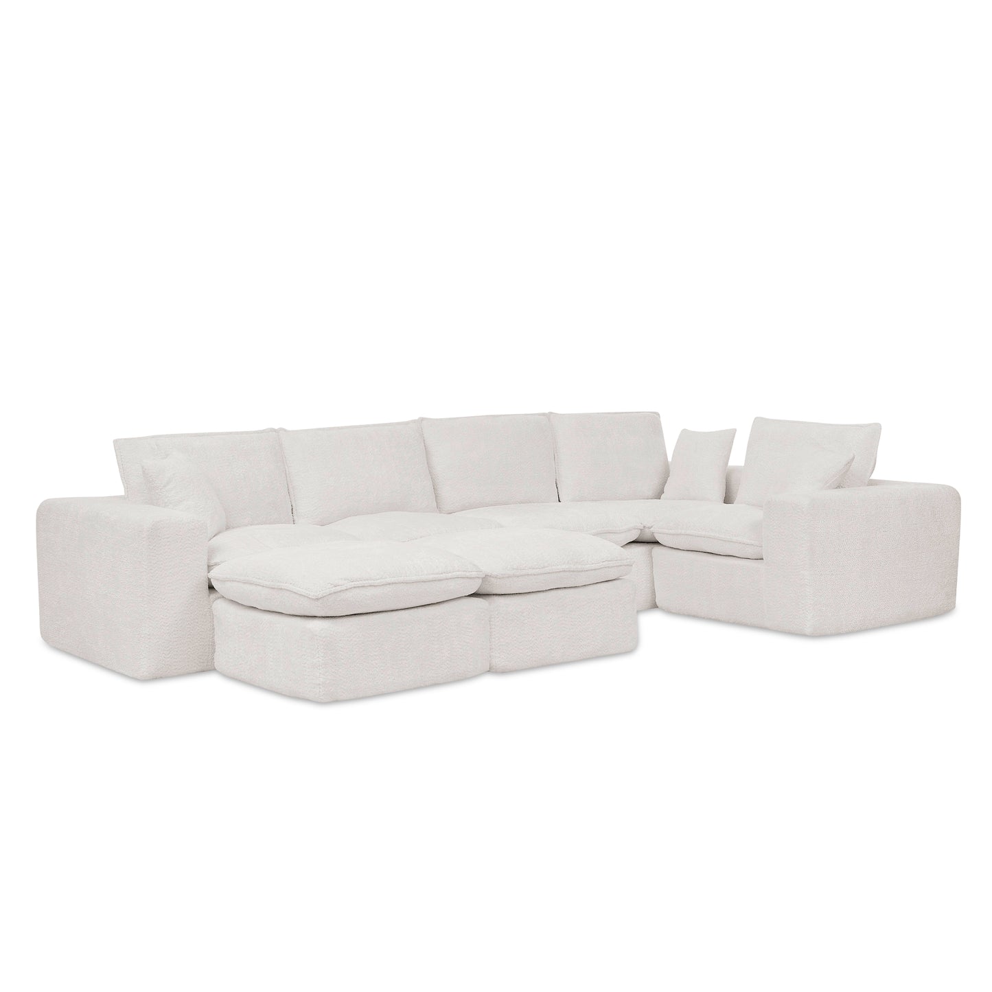 107" Modern Boucle L-Shaped Sectional Sofa - Beige