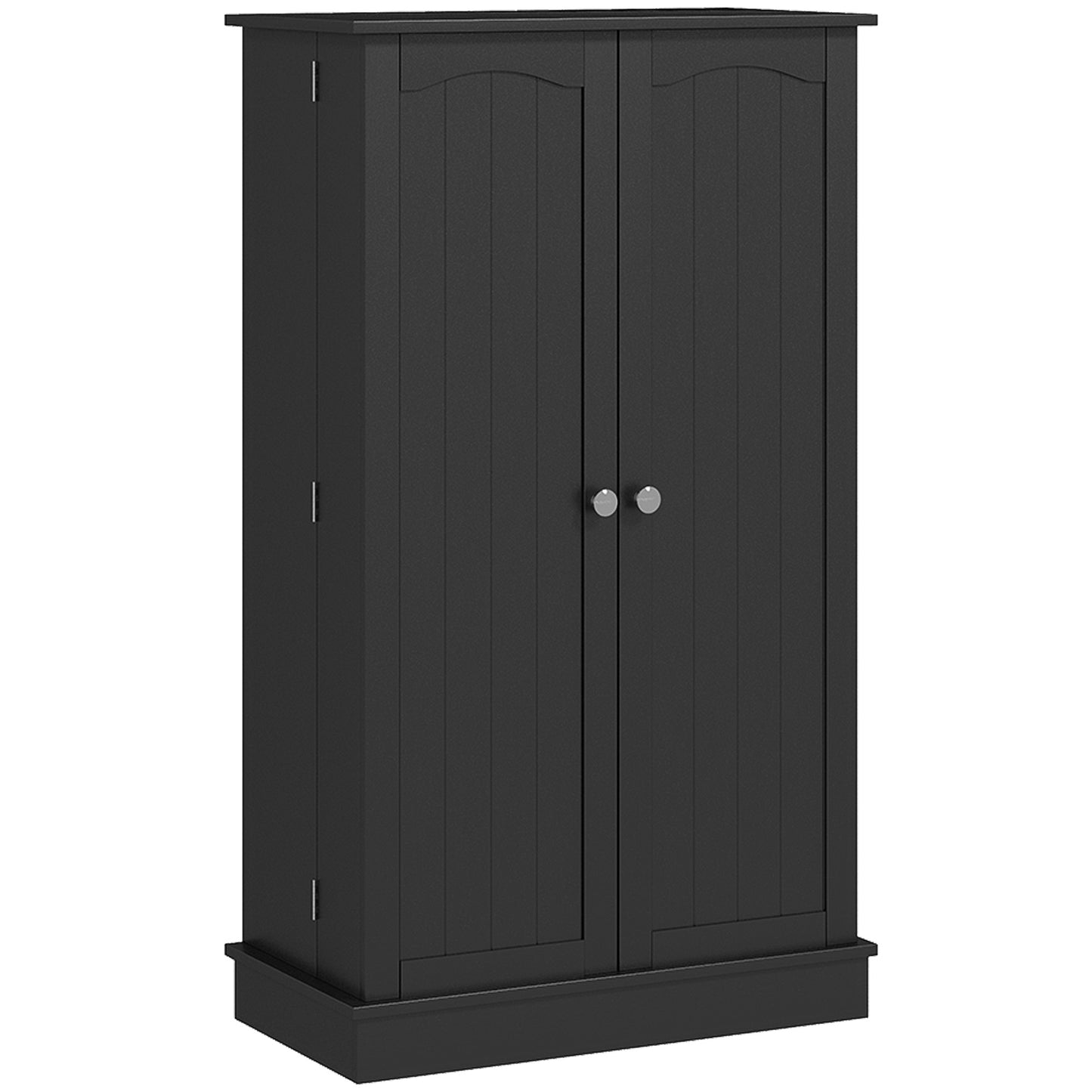 HOMCOM 41" Kitchen Pantry Cabinet - Black MDF Storage