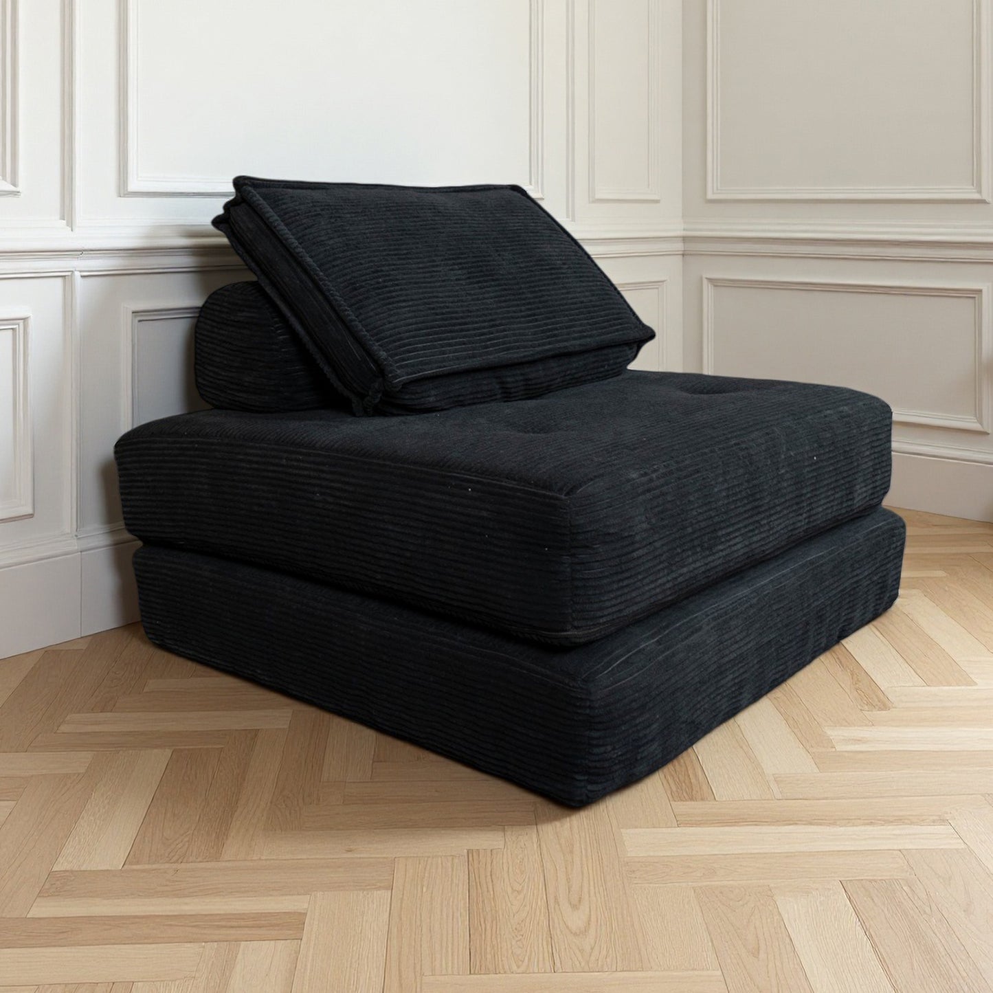 Folding Sofa Bed, Futon Sofa Chair with Pillow, Foldable Mattress with Back Support, Portable Fold Out Chair Bed No Assembly Required, Small Couches for Reading Room, Guest Room